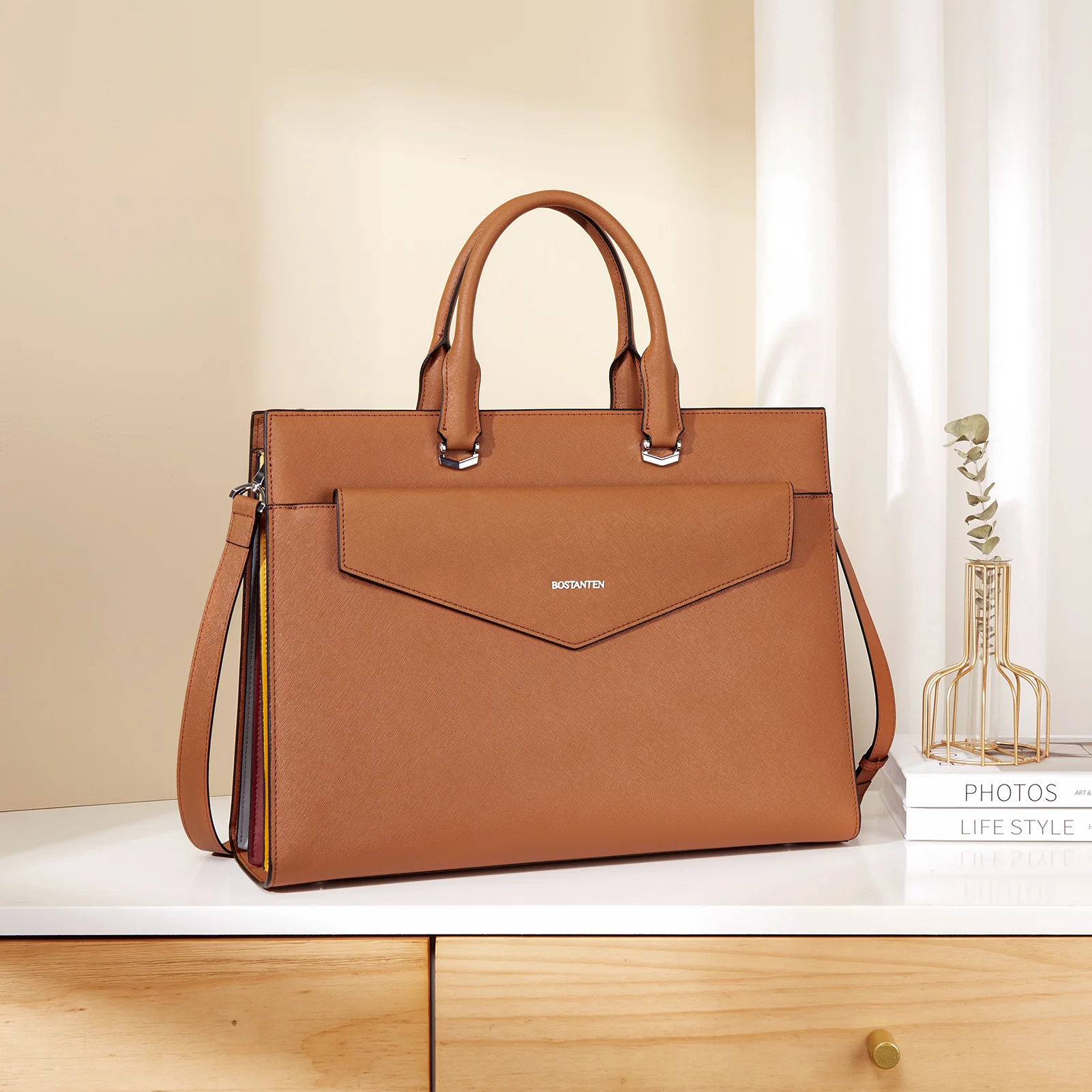 Mizuki Modern-Style Leather Briefcase - Image 13