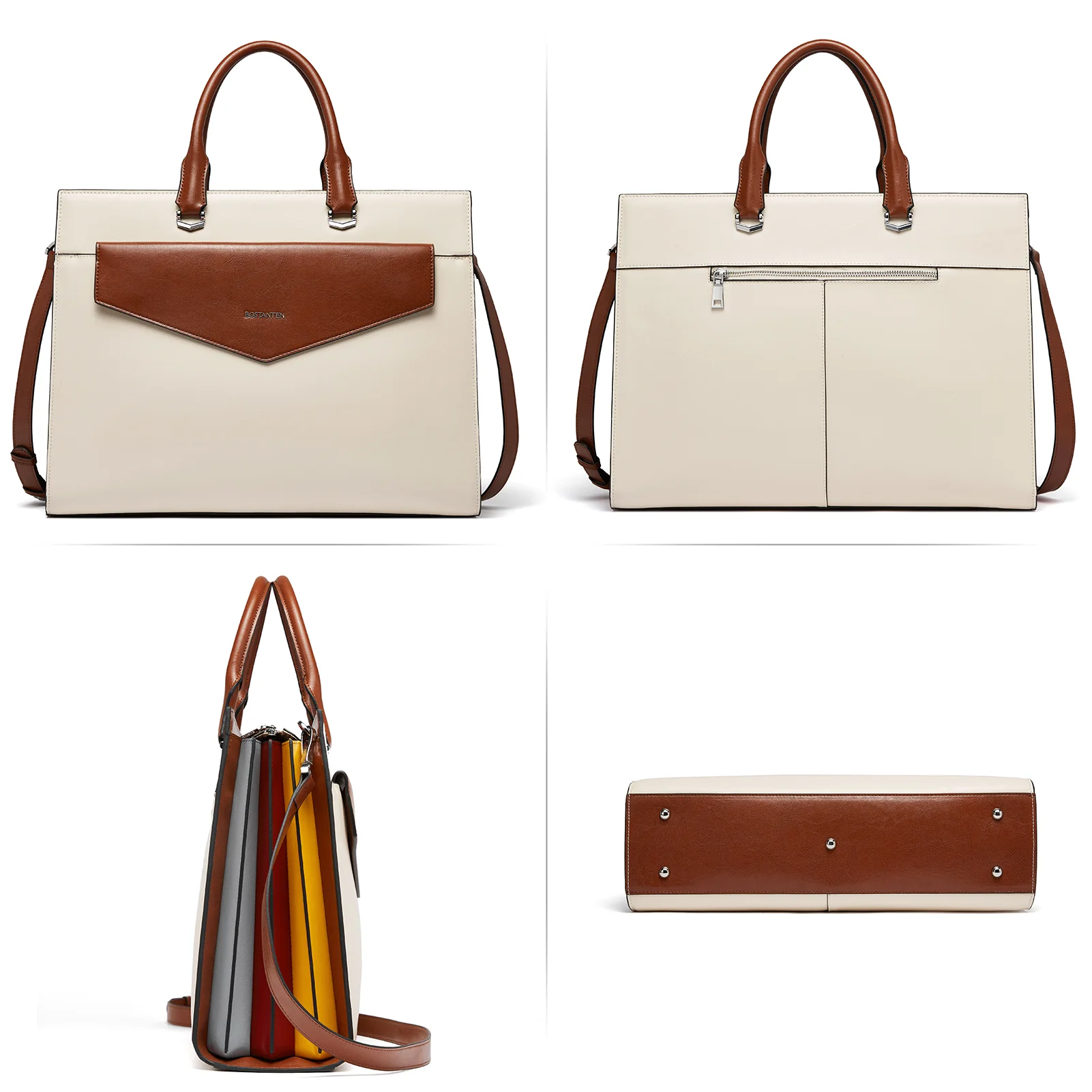 Mizuki Modern-Style Leather Briefcase - Image 19