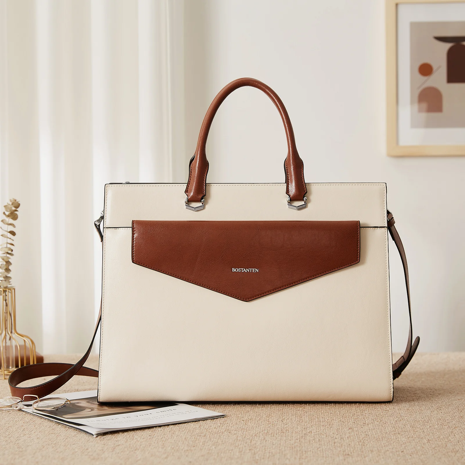 Mizuki Modern-Style Leather Briefcase - Image 20