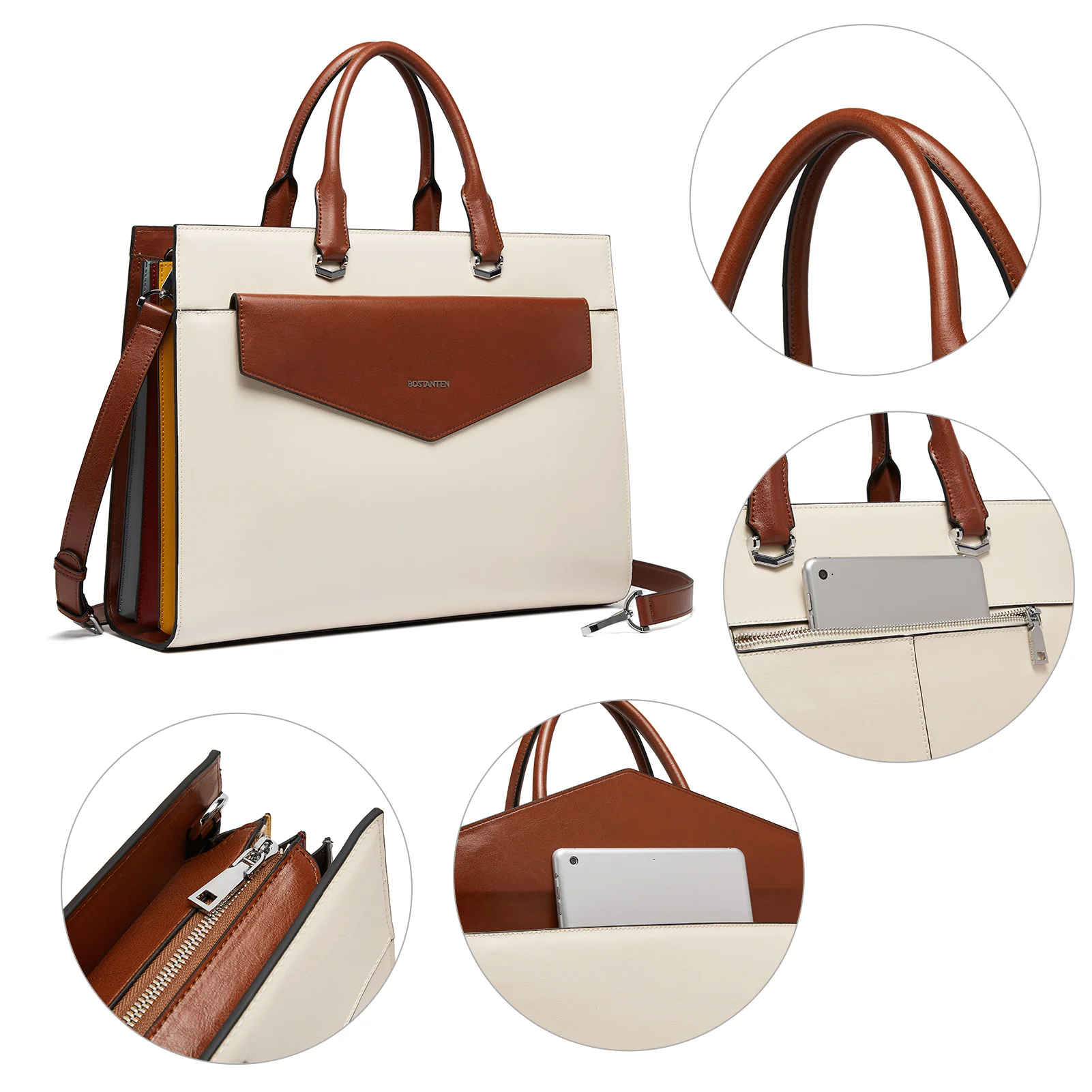 Mizuki Modern-Style Leather Briefcase - Image 22