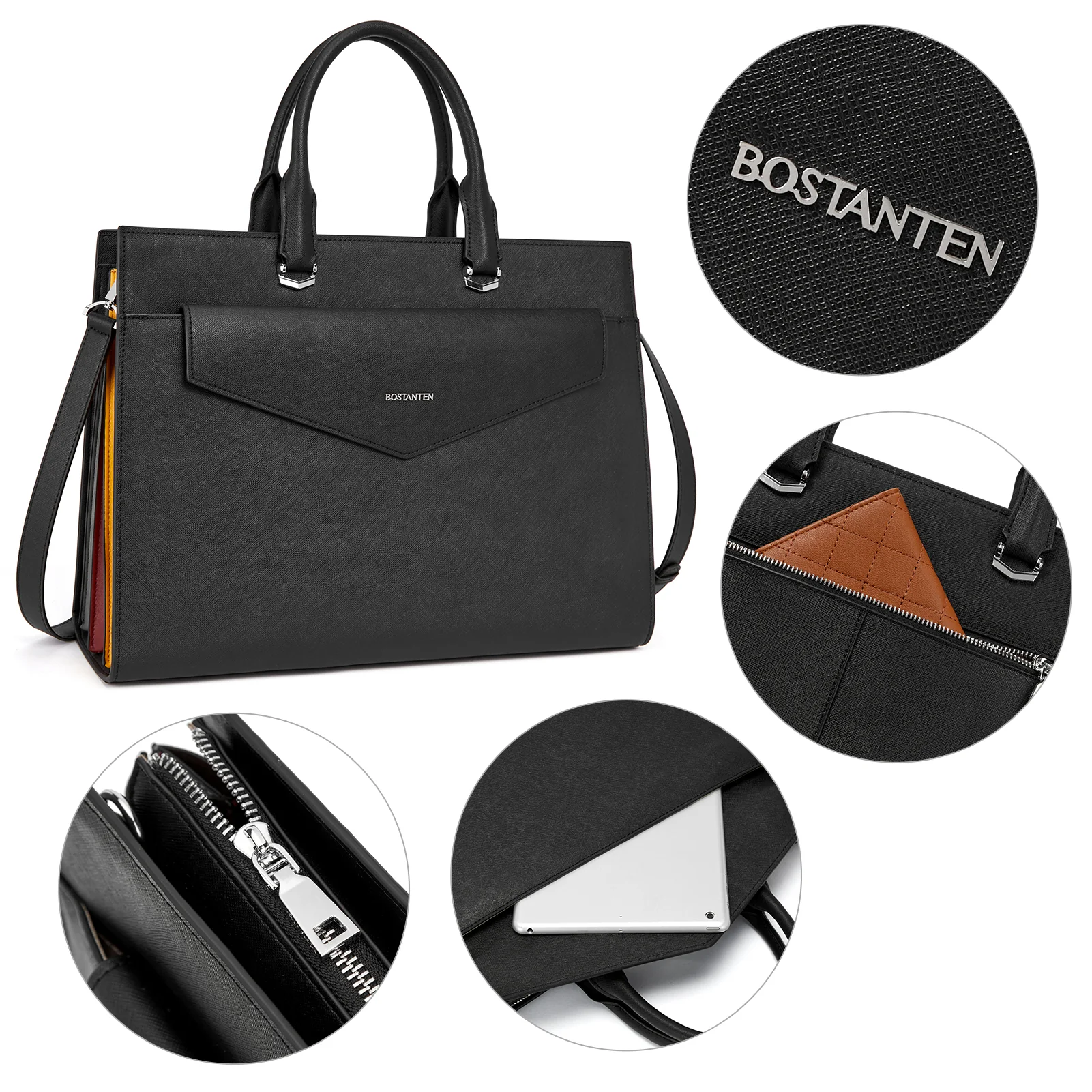 Mizuki Modern-Style Leather Briefcase - Image 26