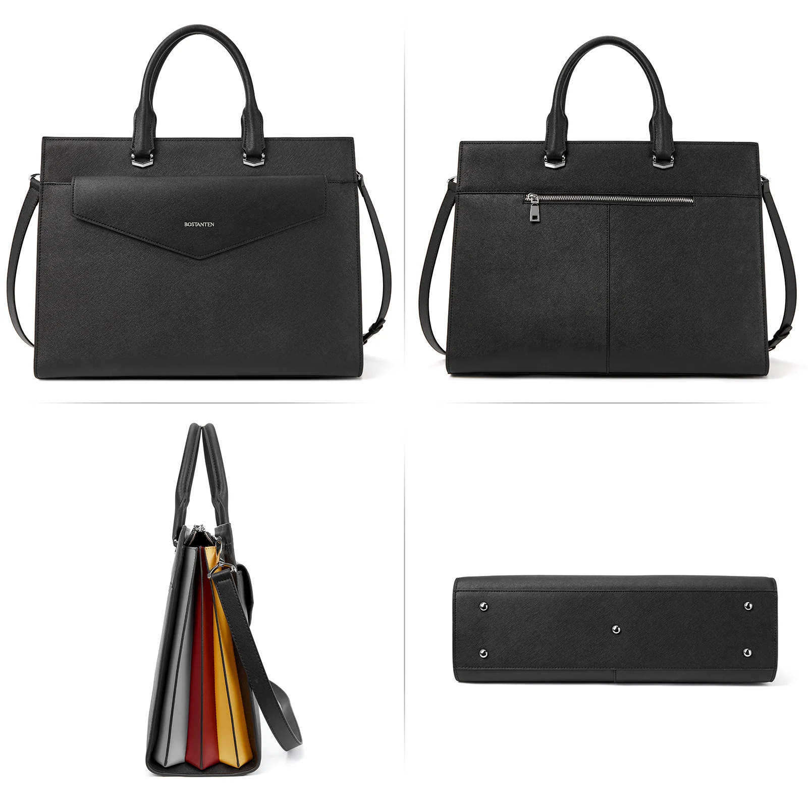 Mizuki Modern-Style Leather Briefcase - Image 28