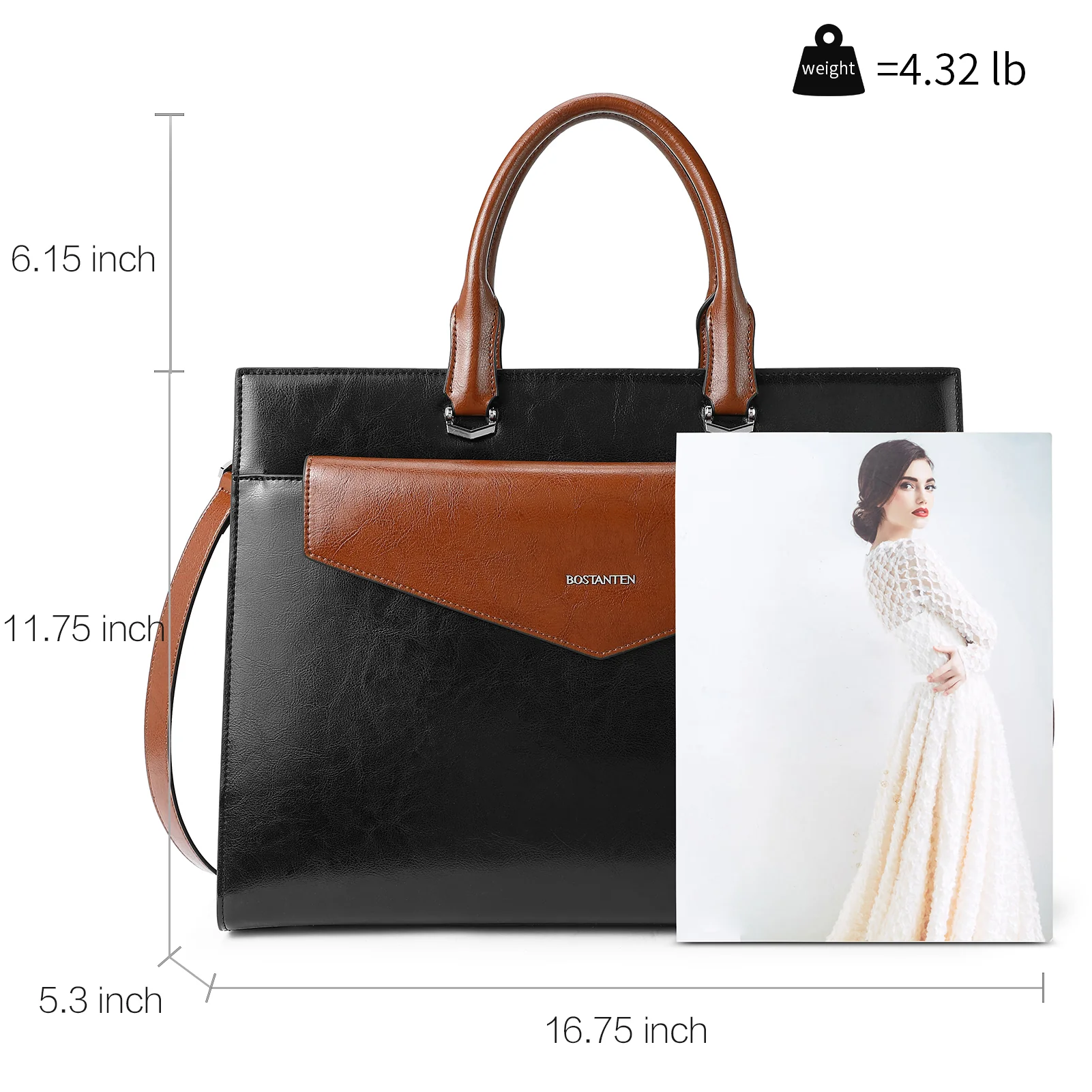 Mizuki Modern-Style Leather Briefcase - Image 3