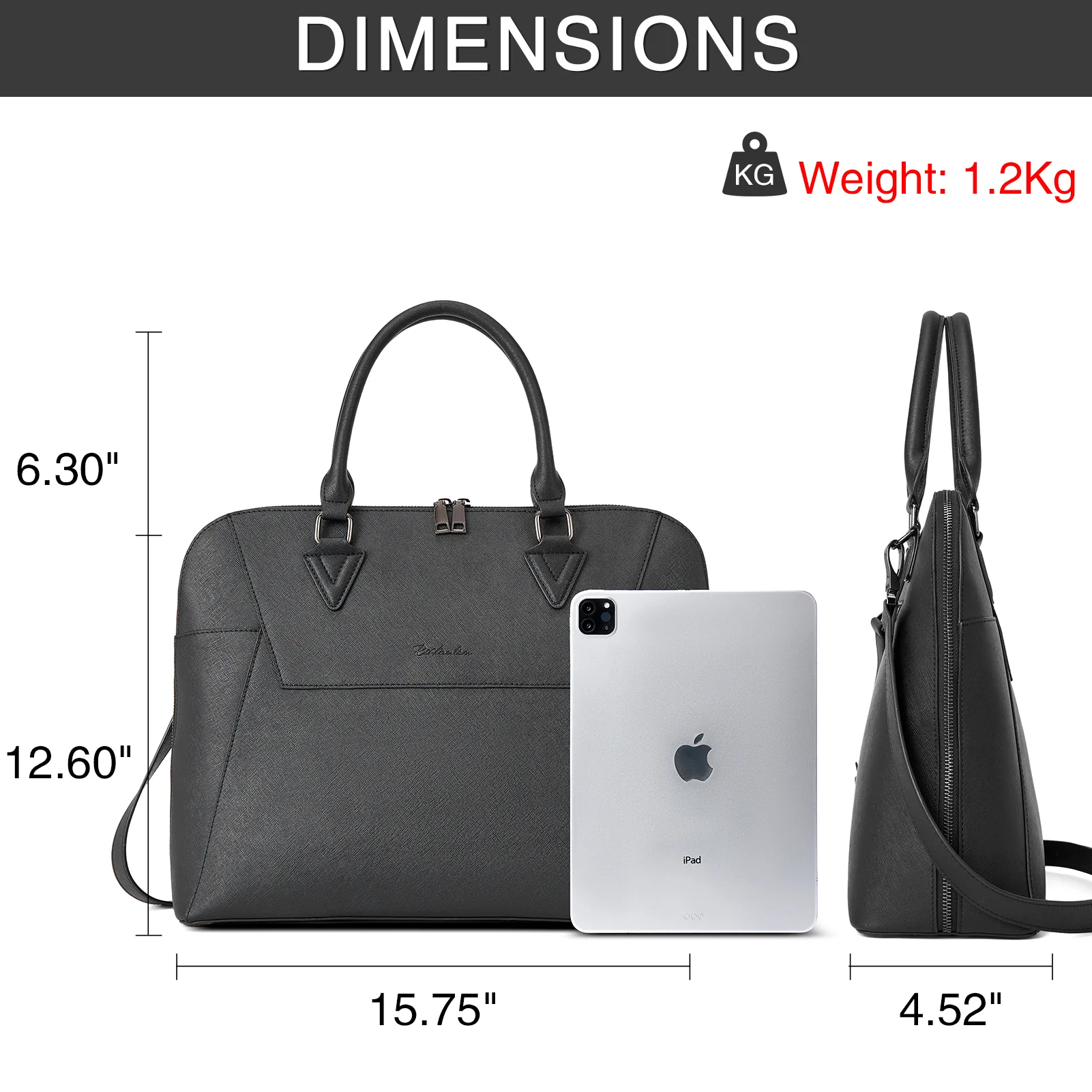Jasmina  Women's Leather lawyer Briefcase — Henna - Image 4