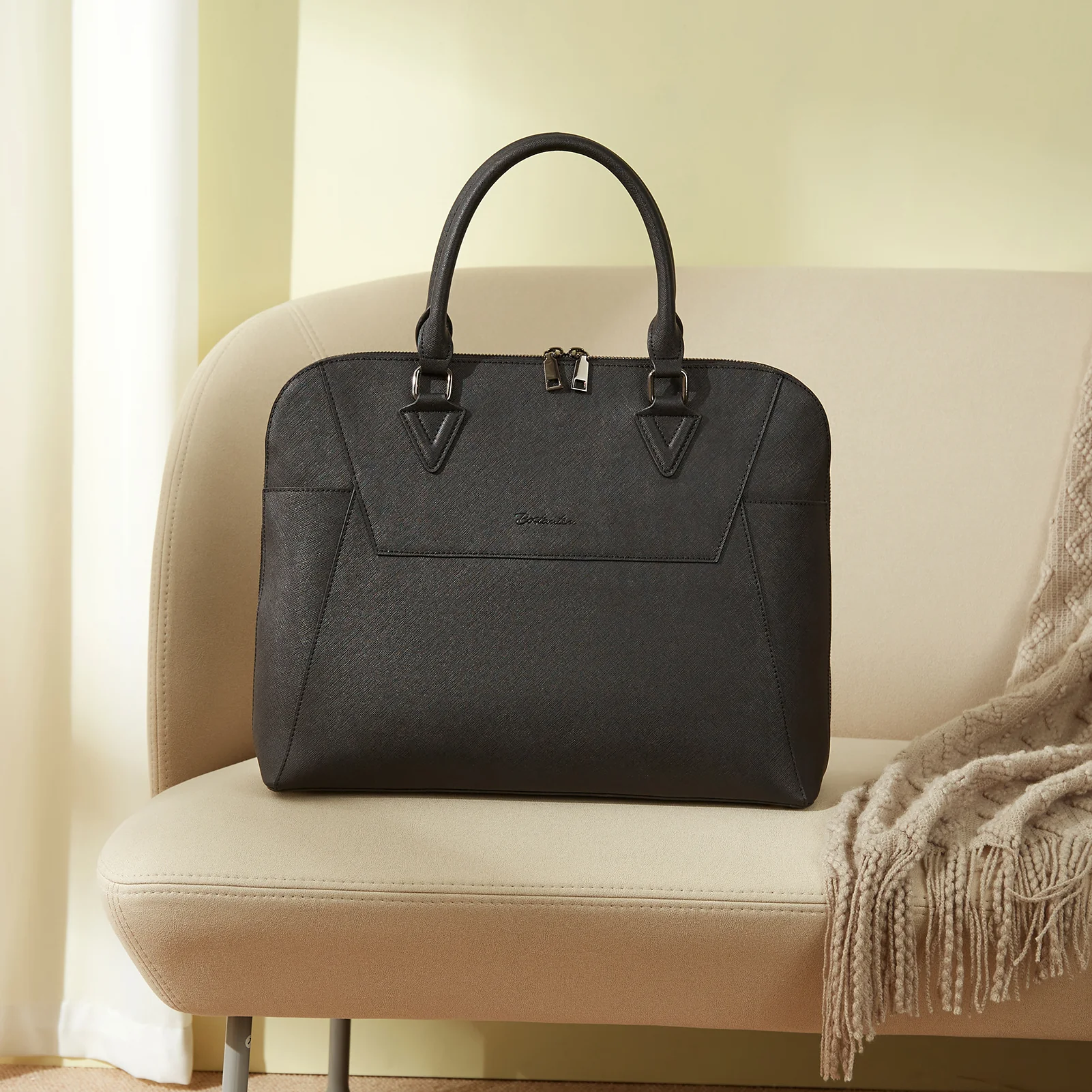 Jasmina  Women's Leather lawyer Briefcase — Henna - Image 6