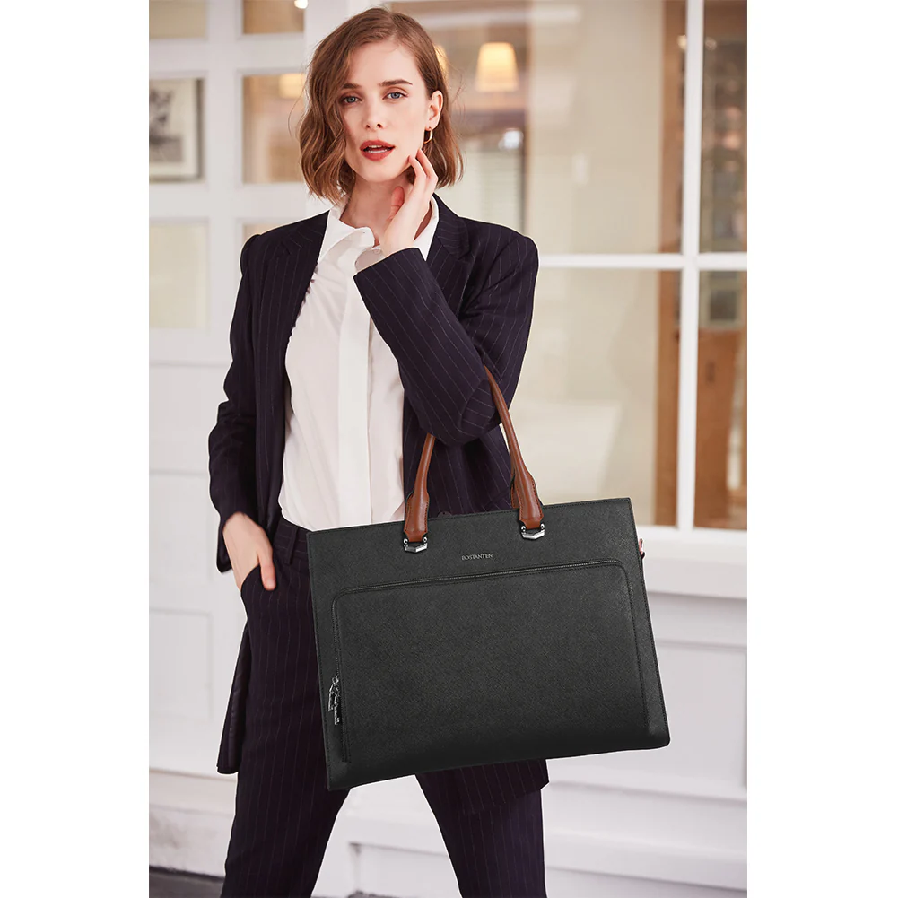 Machk Women's Briefcase Tote — Classic Black Design - Image 10
