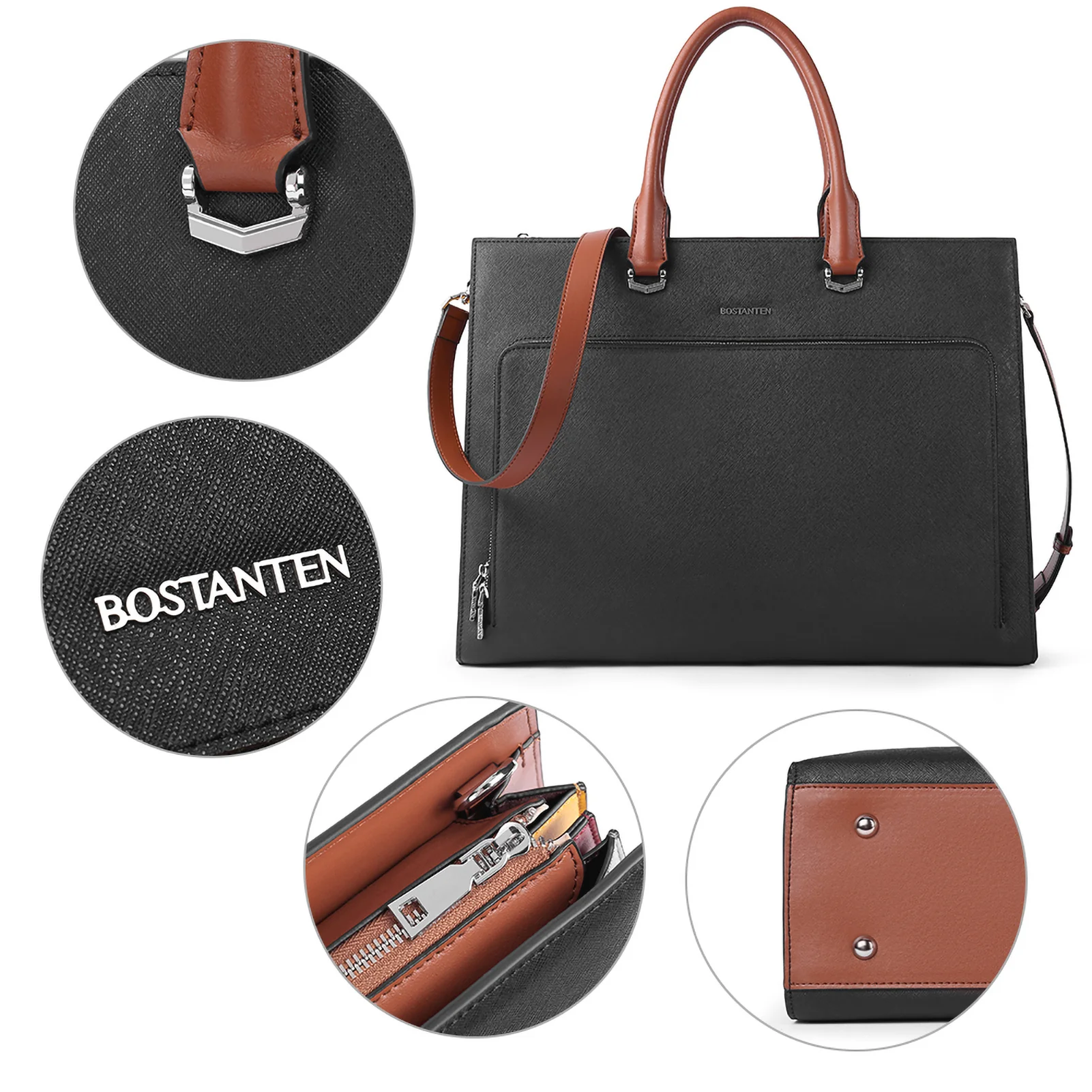 Machk Women's Briefcase Tote — Classic Black Design - Image 15
