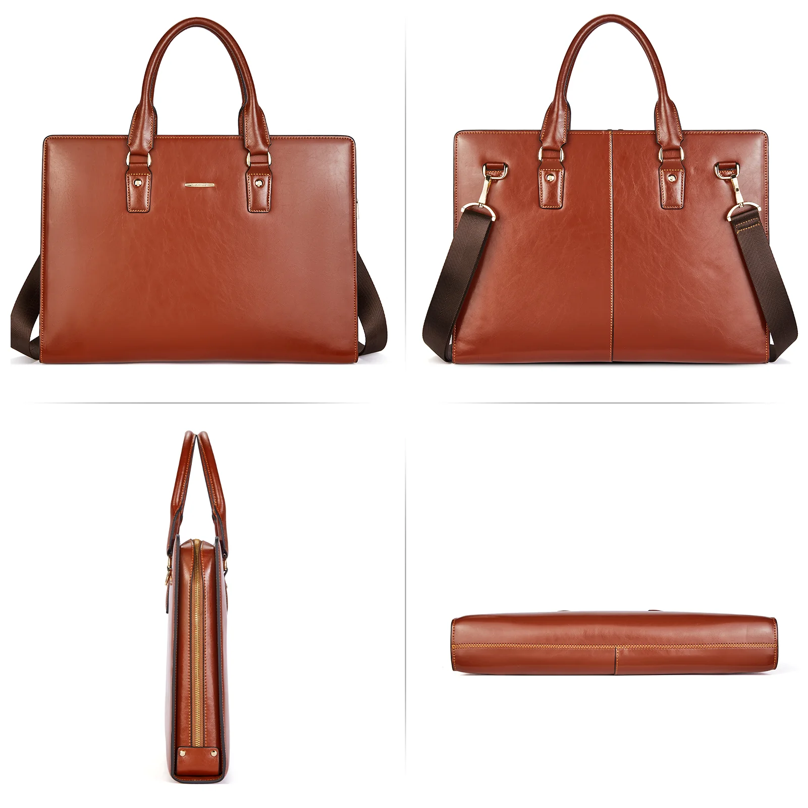 BOSTANTEN Briefcase for Women Leather Laptop Bag Lawyer Business Vintage Slim Work Bags - Image 4