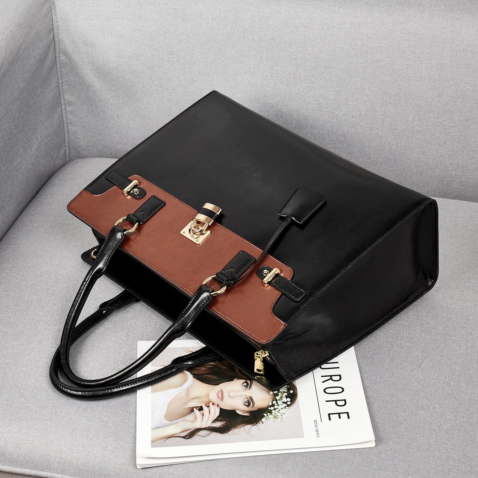 Machk Vintage Style Leather Briefcase — Fashion Everlasting - Image 12
