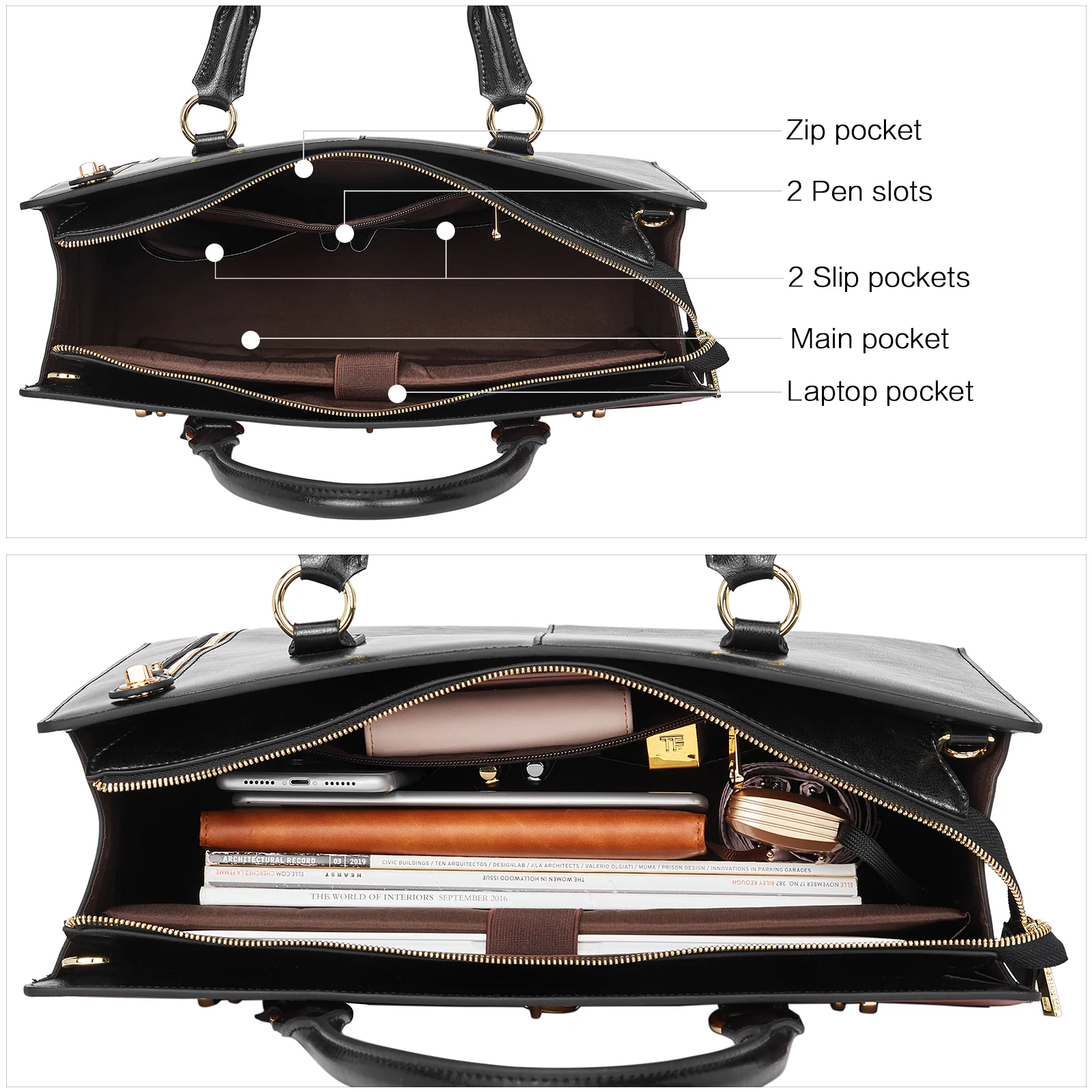 Machk Vintage Style Leather Briefcase — Fashion Everlasting - Image 14