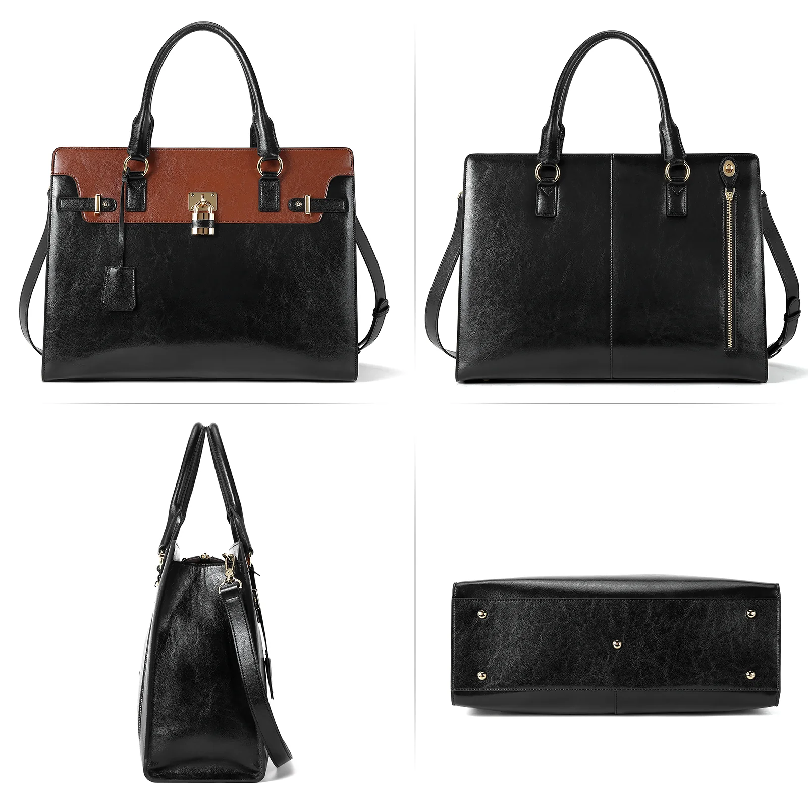 Machk Vintage Style Leather Briefcase — Fashion Everlasting - Image 16