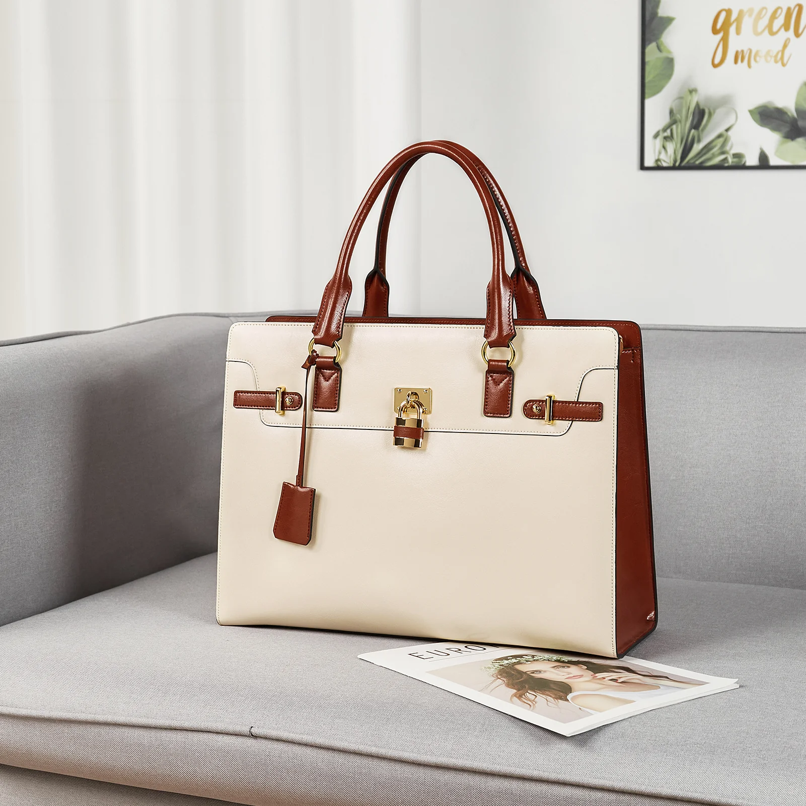 Machk Vintage Style Leather Briefcase — Fashion Everlasting - Image 3