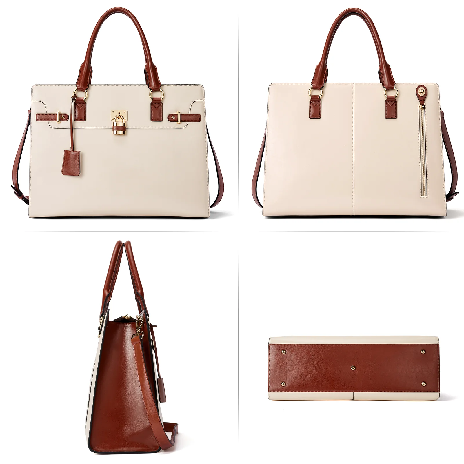 Machk Vintage Style Leather Briefcase — Fashion Everlasting - Image 4