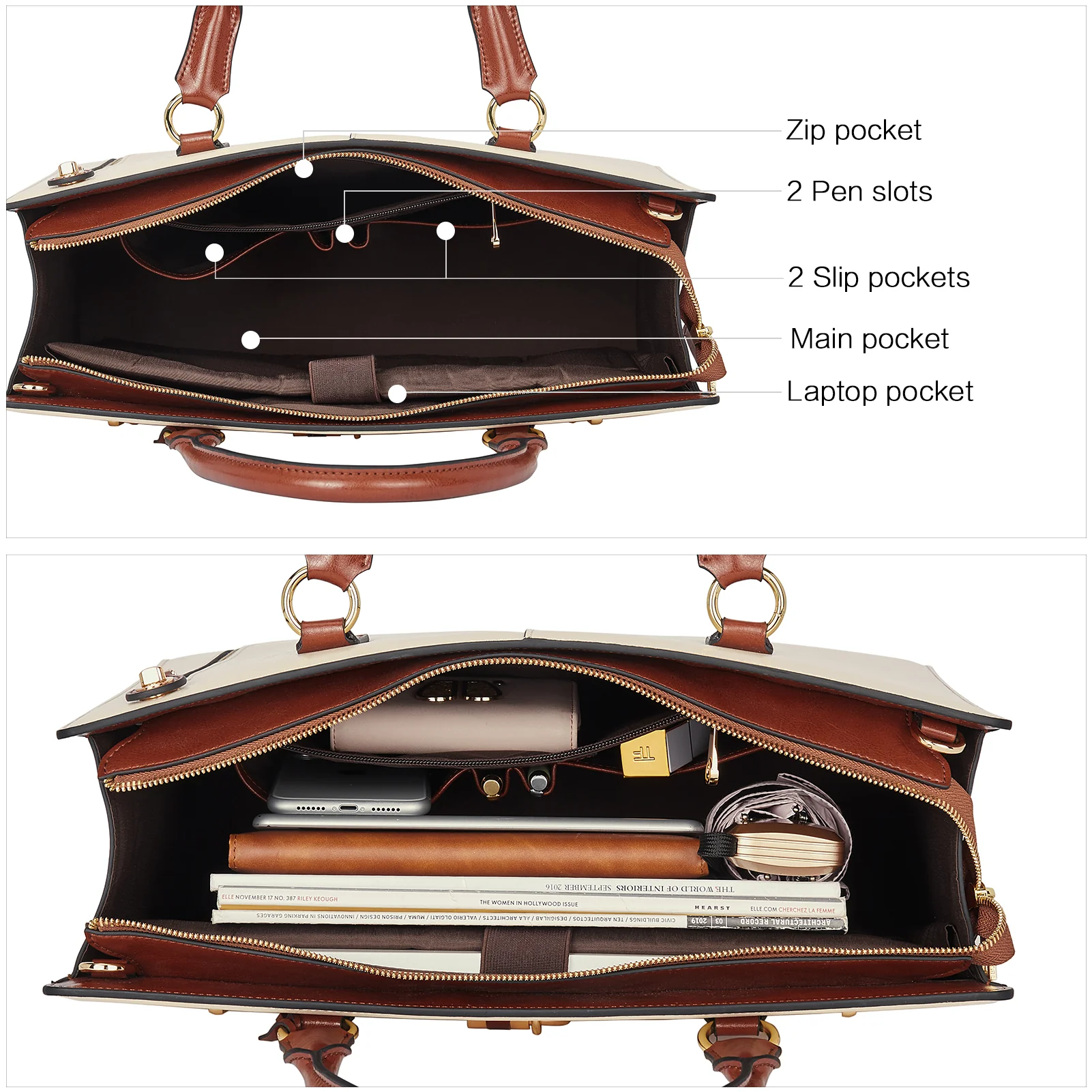 Machk Vintage Style Leather Briefcase — Fashion Everlasting - Image 5