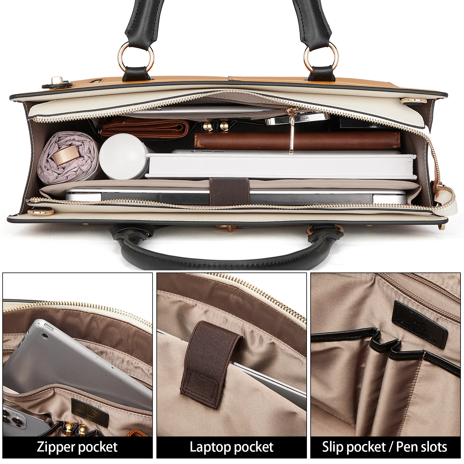 Machk Vintage Style Leather Briefcase — Fashion Everlasting - Image 9