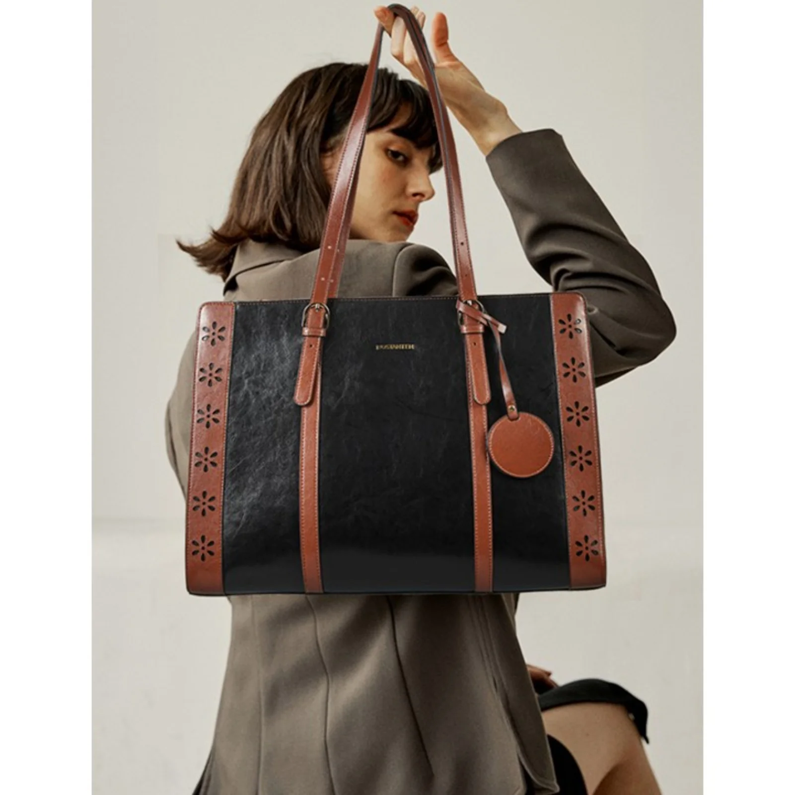 Stroud Leather Computer Briefcase — Optional Shoulder Straps - Image 12