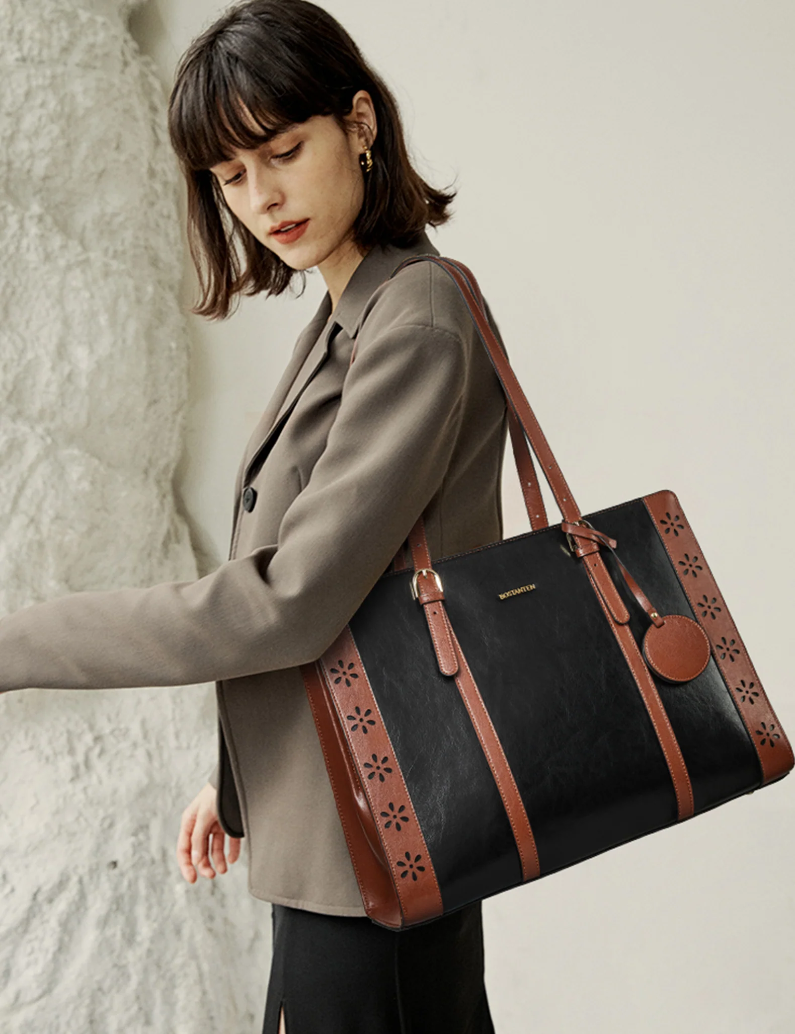 Stroud Leather Computer Briefcase — Optional Shoulder Straps - Image 13
