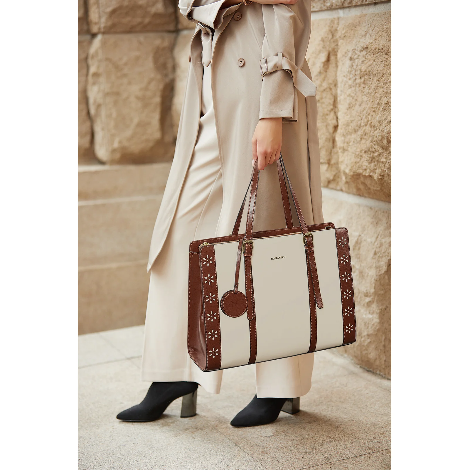Stroud Leather Computer Briefcase — Optional Shoulder Straps - Image 3