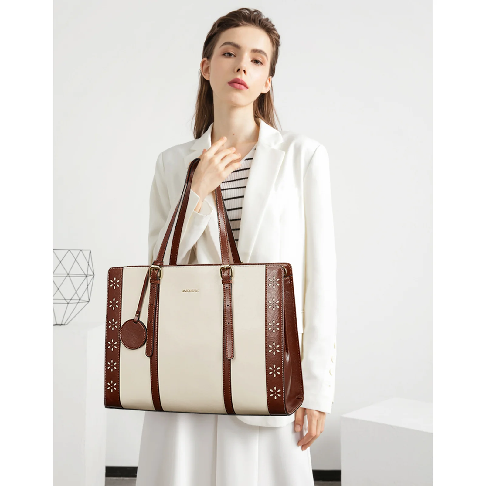 Stroud Leather Computer Briefcase — Optional Shoulder Straps - Image 4