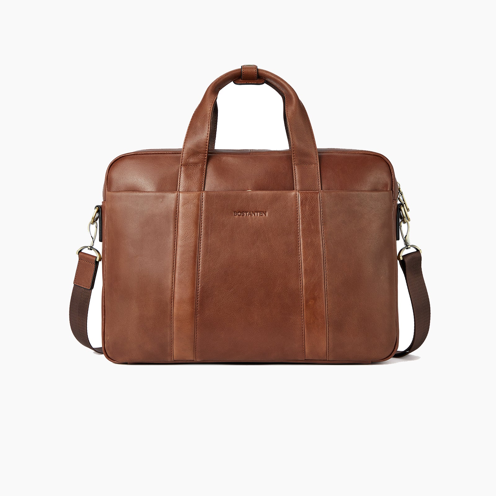 Soft Leather Briefcase with Shoulder Strap for 15.6 inch Laptop - Perfect for Men - Image 8