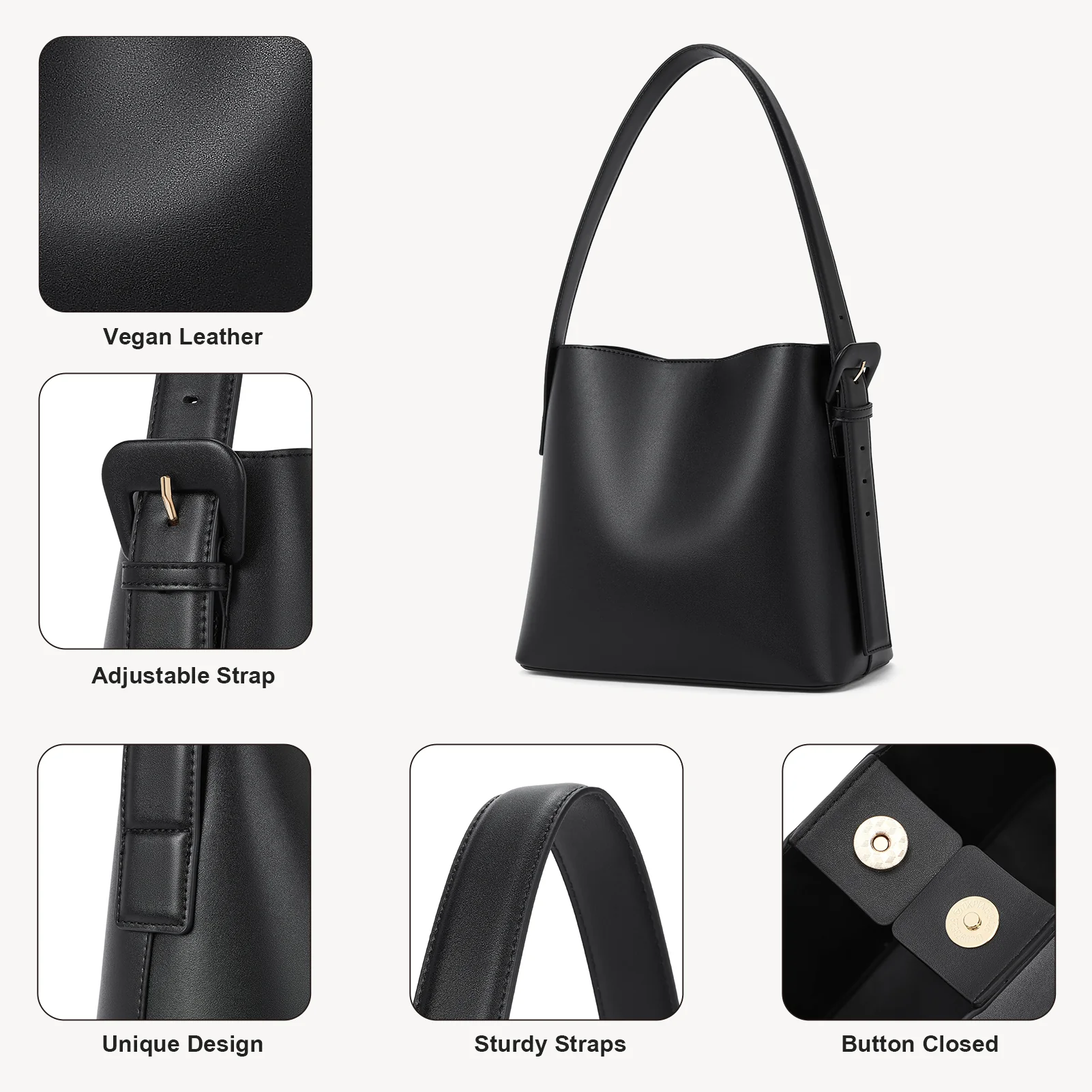 Lotty Soft Leather Chic Bucket Bag - Image 20