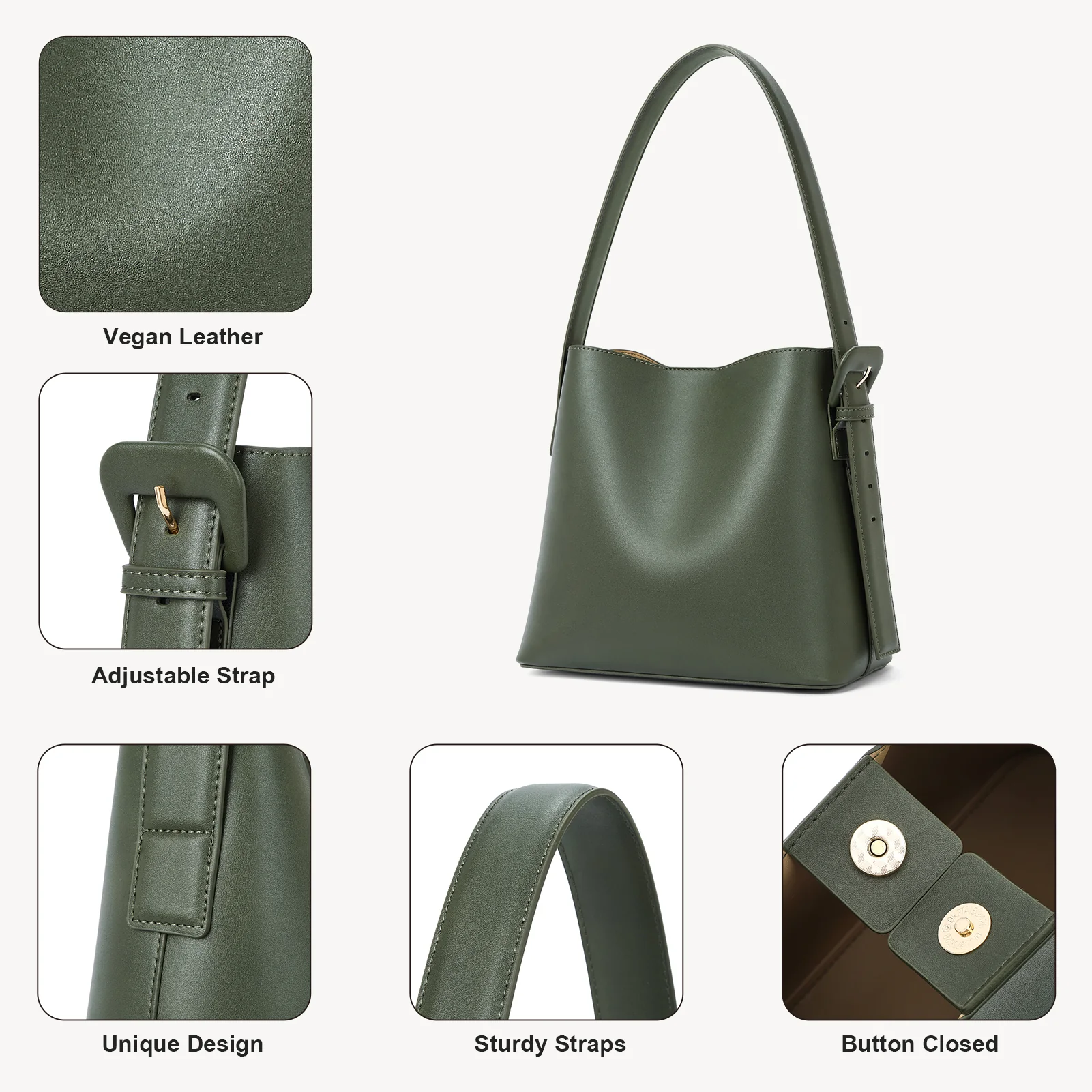 Lotty Soft Leather Chic Bucket Bag - Image 34