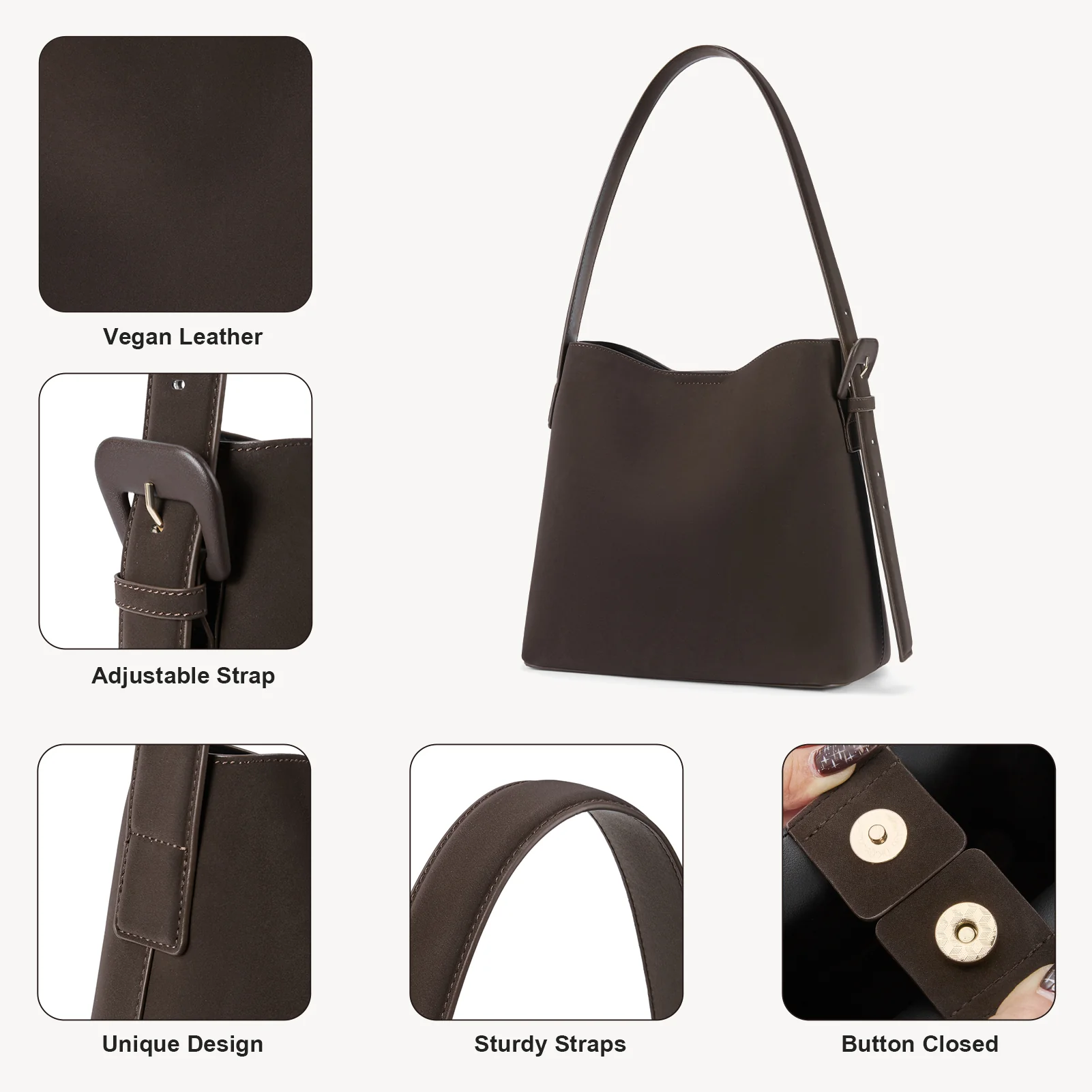 Lotty Soft Leather Chic Bucket Bag - Image 5