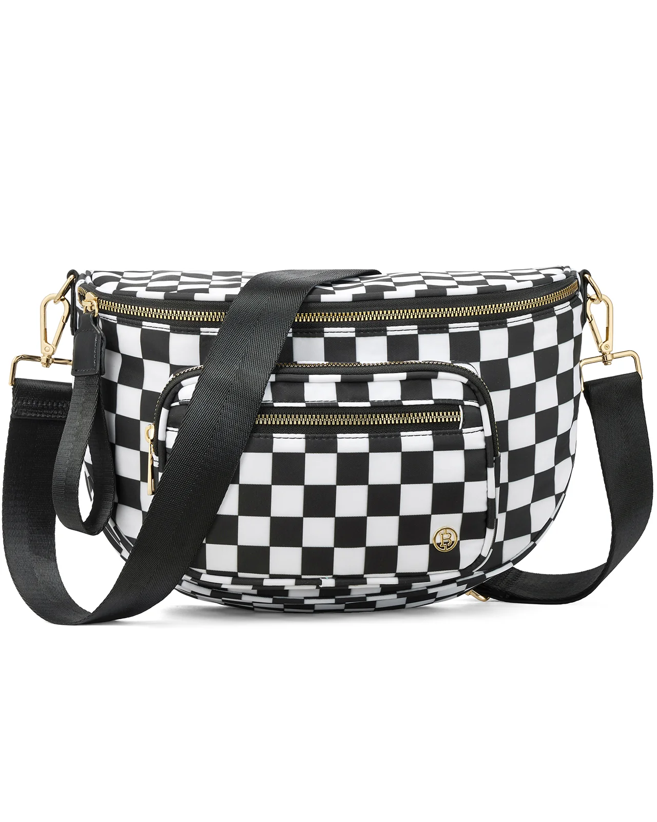 NOVA Checkered Leather Bum & Crossbody Bag – RFID Protected - Image 11