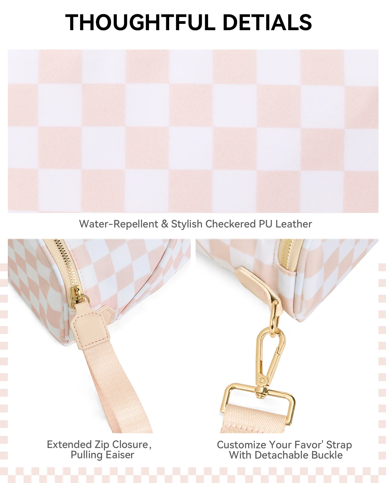 NOVA Checkered Leather Bum & Crossbody Bag – RFID Protected - Image 24