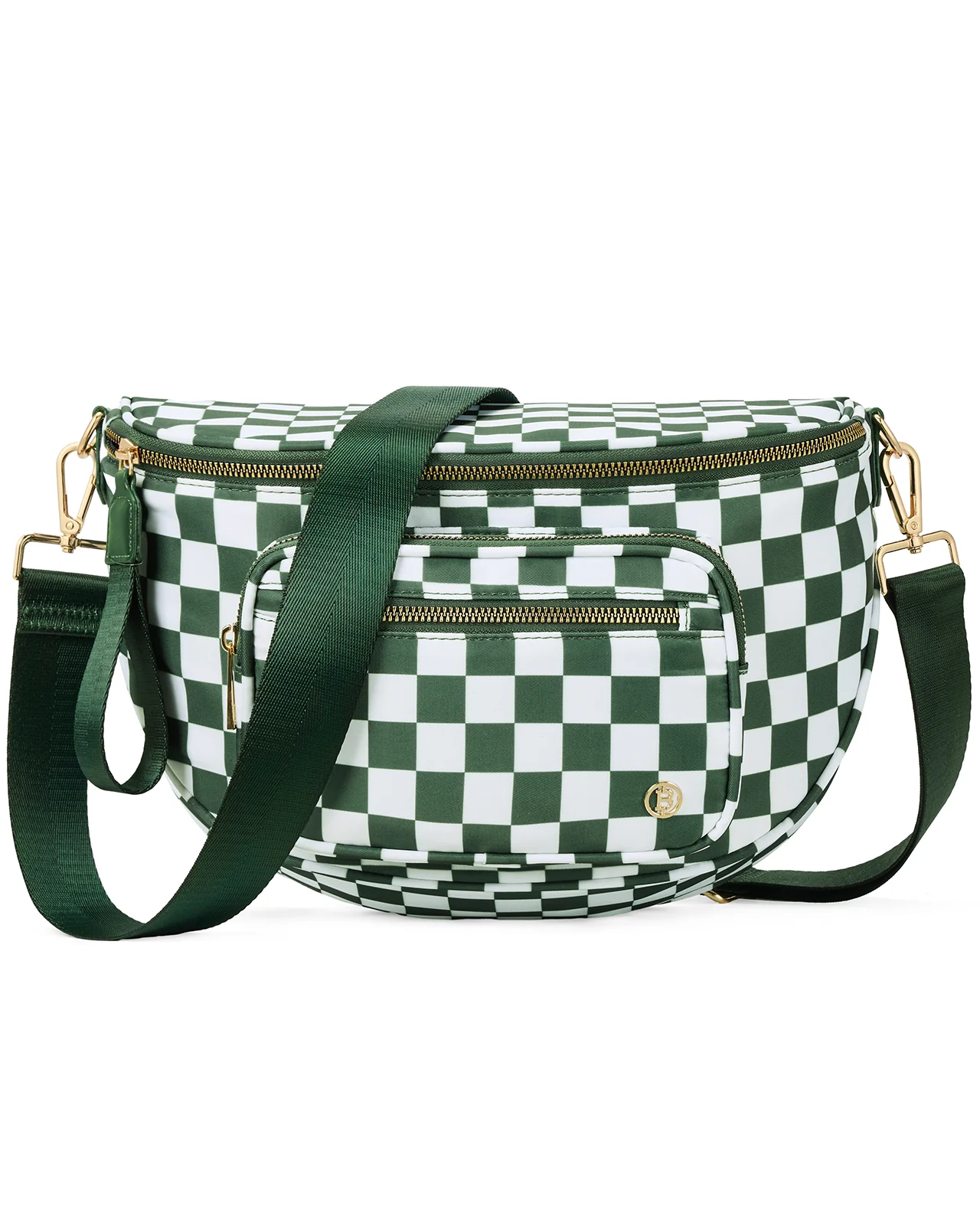 NOVA Checkered Leather Bum & Crossbody Bag – RFID Protected - Image 3