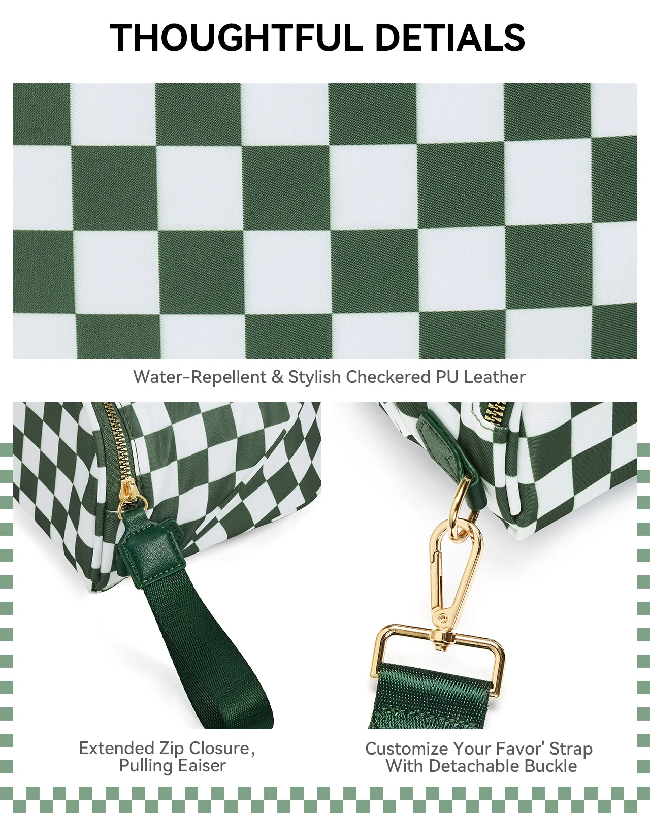 NOVA Checkered Leather Bum & Crossbody Bag – RFID Protected - Image 7