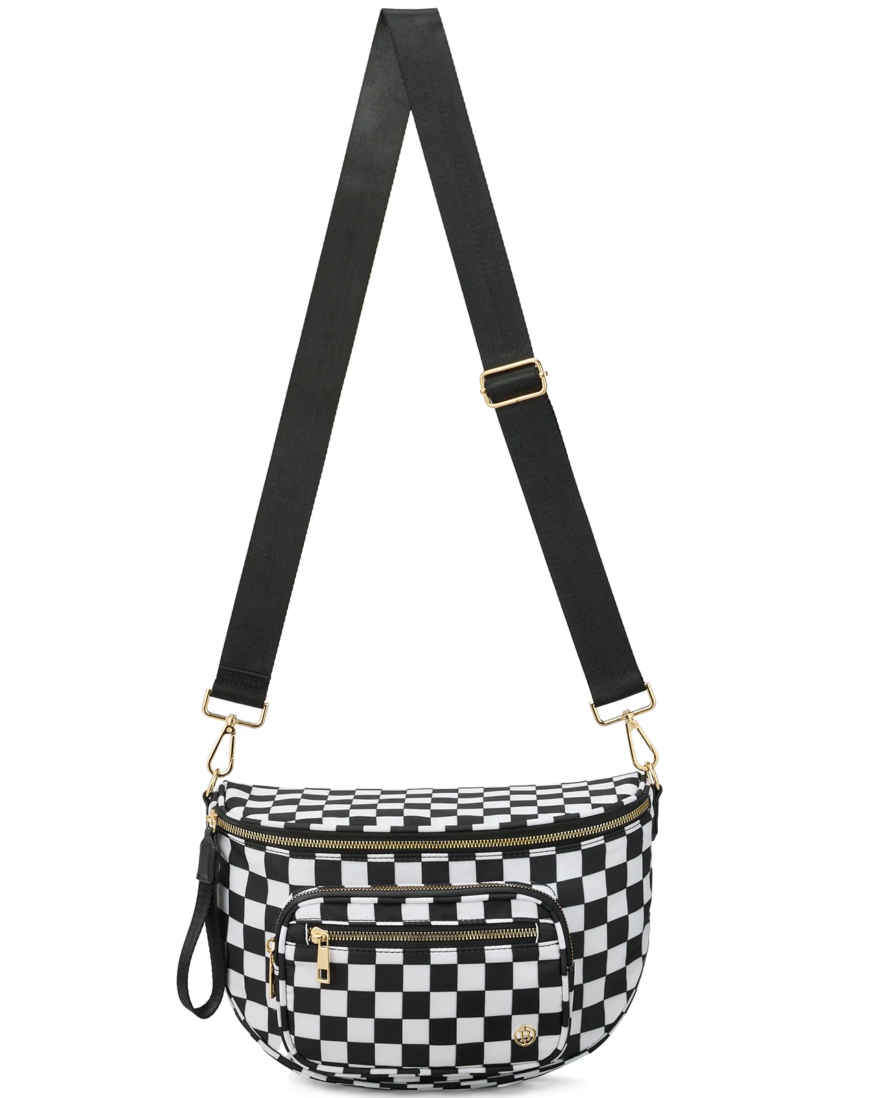 NOVA Checkered Leather Bum & Crossbody Bag – RFID Protected - Image 9