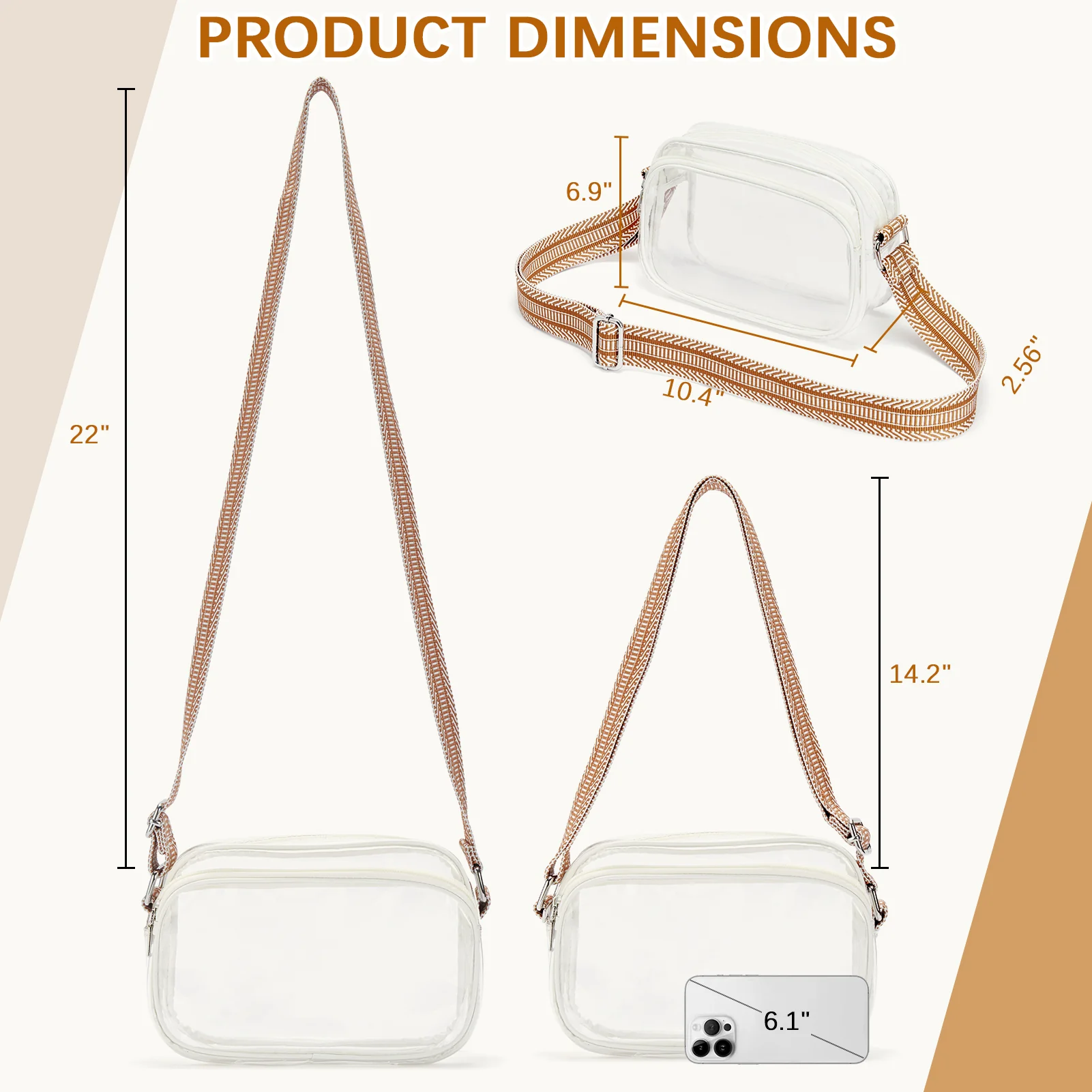 Nola Clear Stadium-Approved Crossbody Bags for Women - Image 13