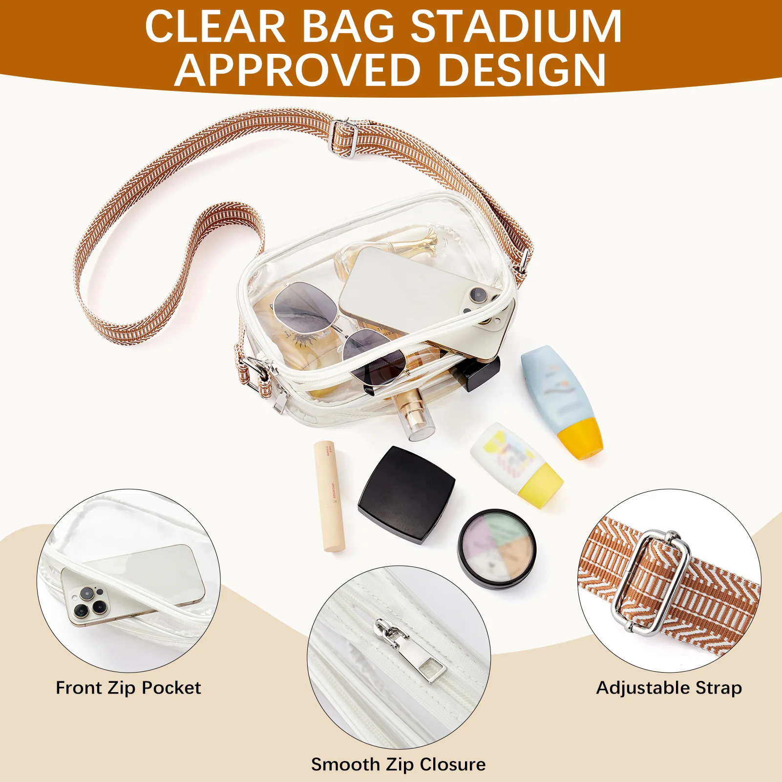 Nola Clear Stadium-Approved Crossbody Bags for Women - Image 15
