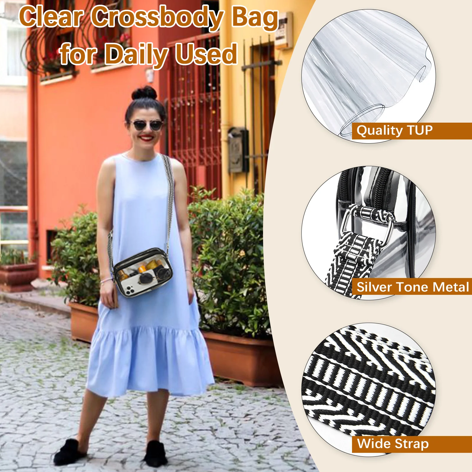 Nola Clear Stadium-Approved Crossbody Bags for Women - Image 3