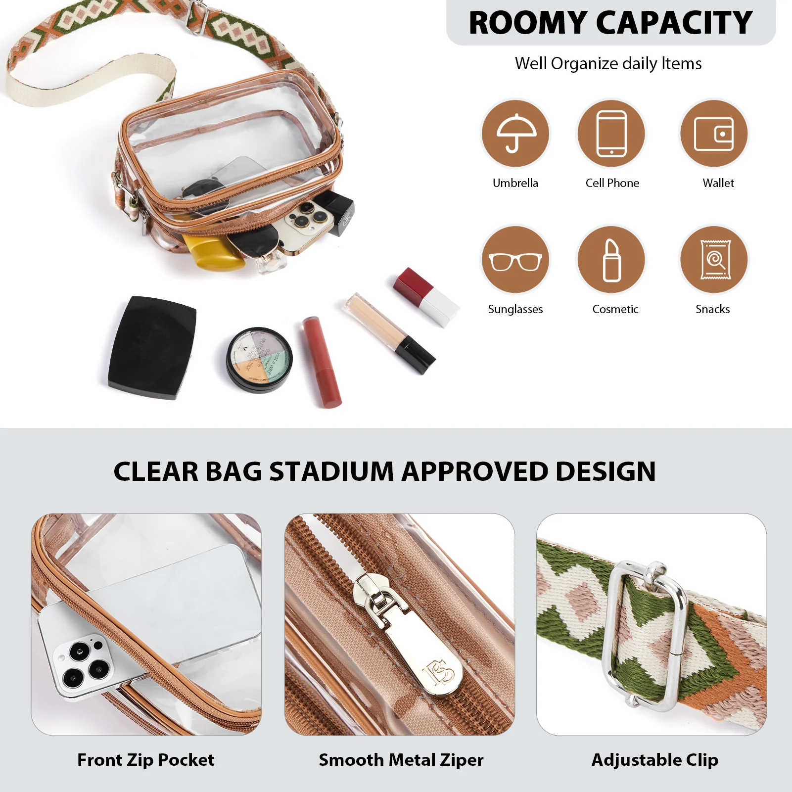 Nola Clear Stadium-Approved Crossbody Bags for Women - Image 33