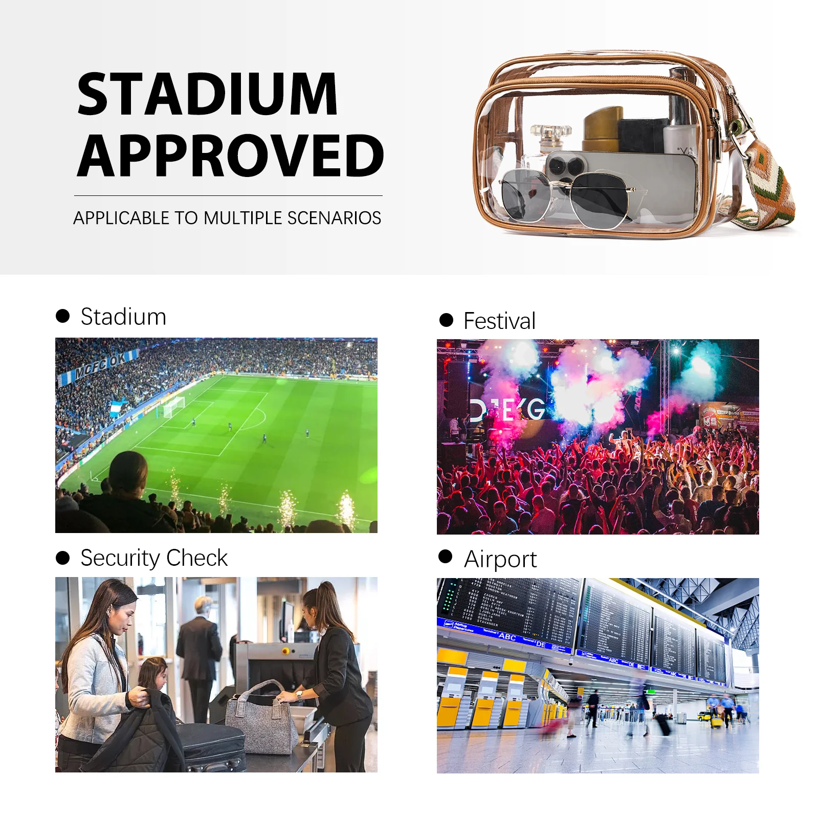 Nola Clear Stadium-Approved Crossbody Bags for Women - Image 36