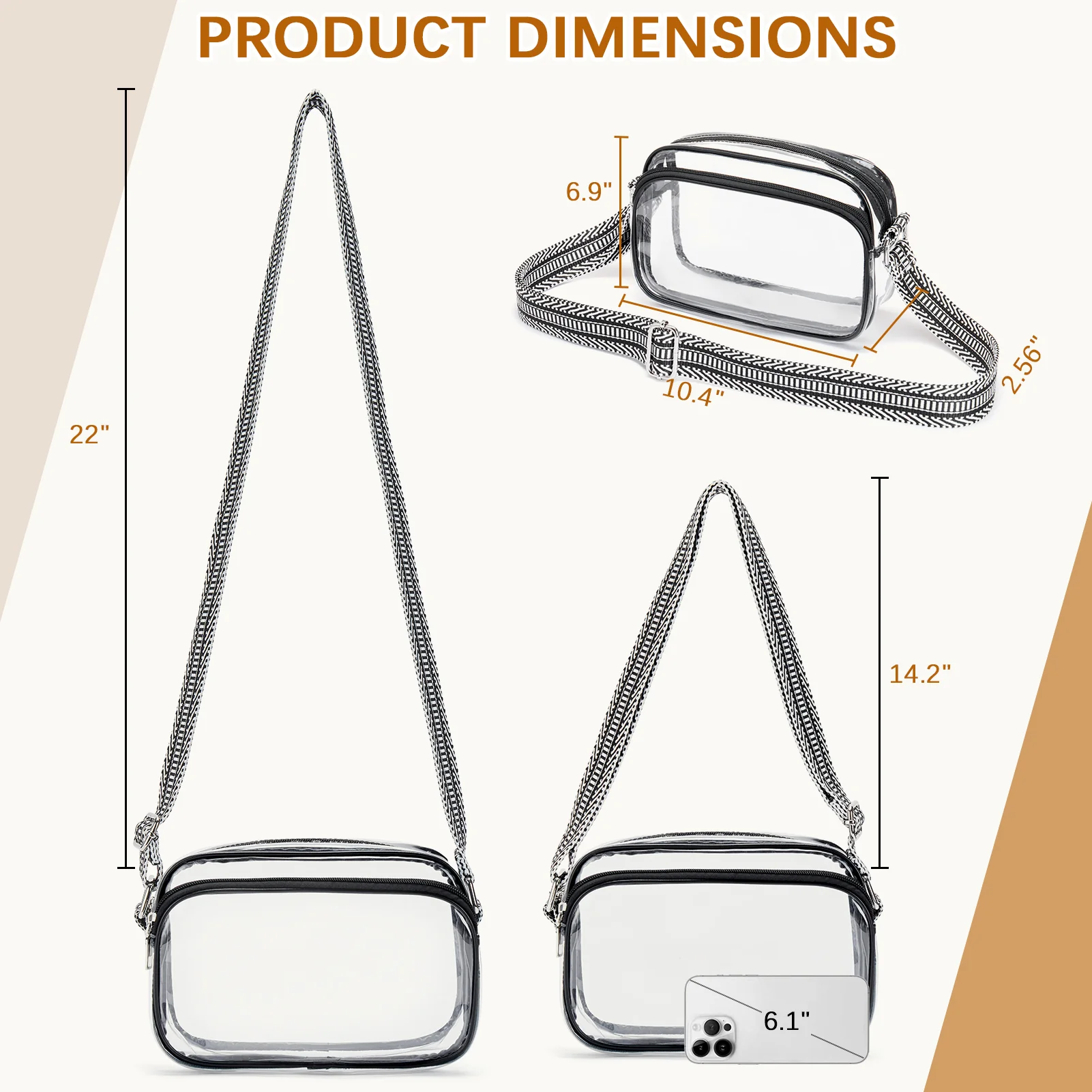 Nola Clear Stadium-Approved Crossbody Bags for Women - Image 4