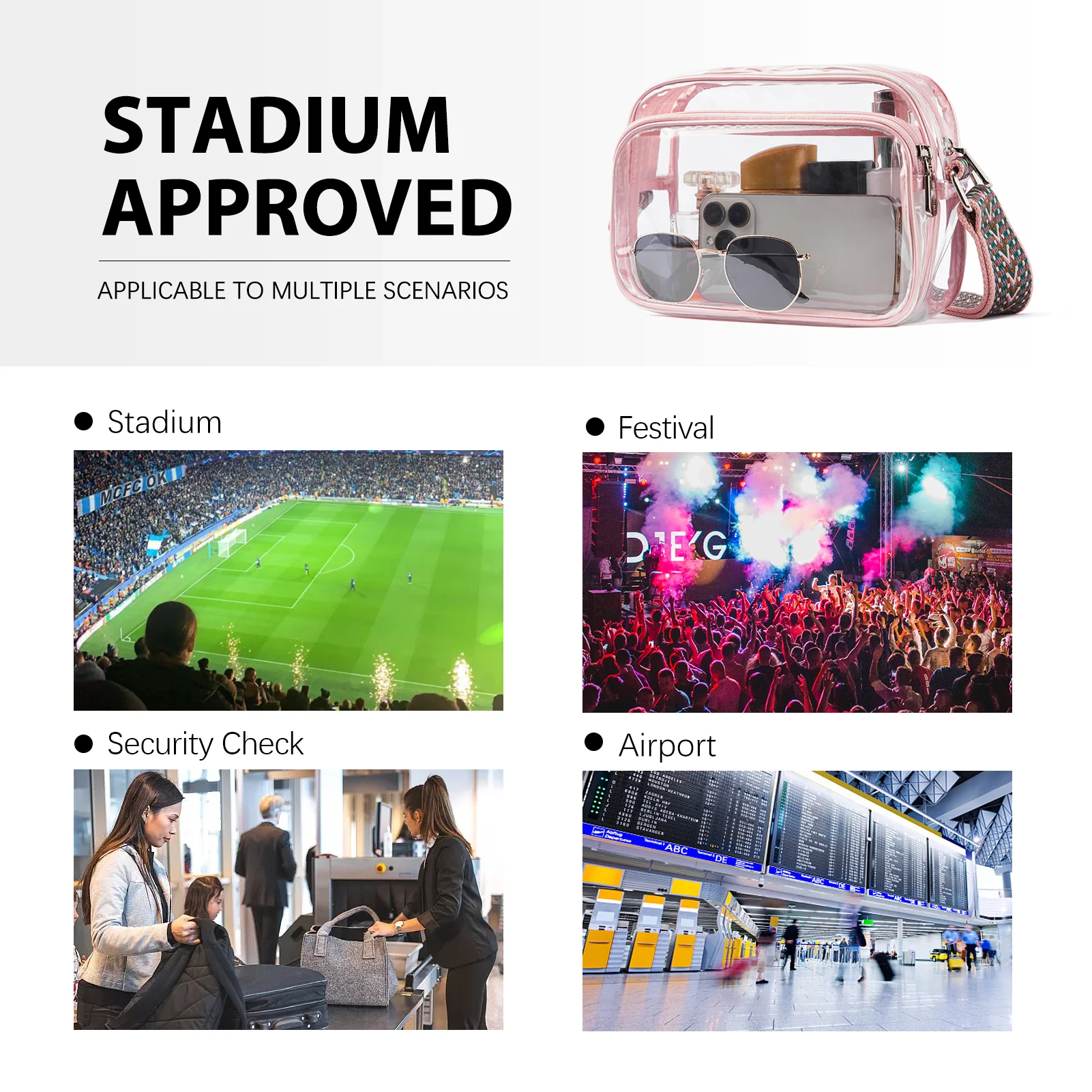 Nola Clear Stadium-Approved Crossbody Bags for Women - Image 45
