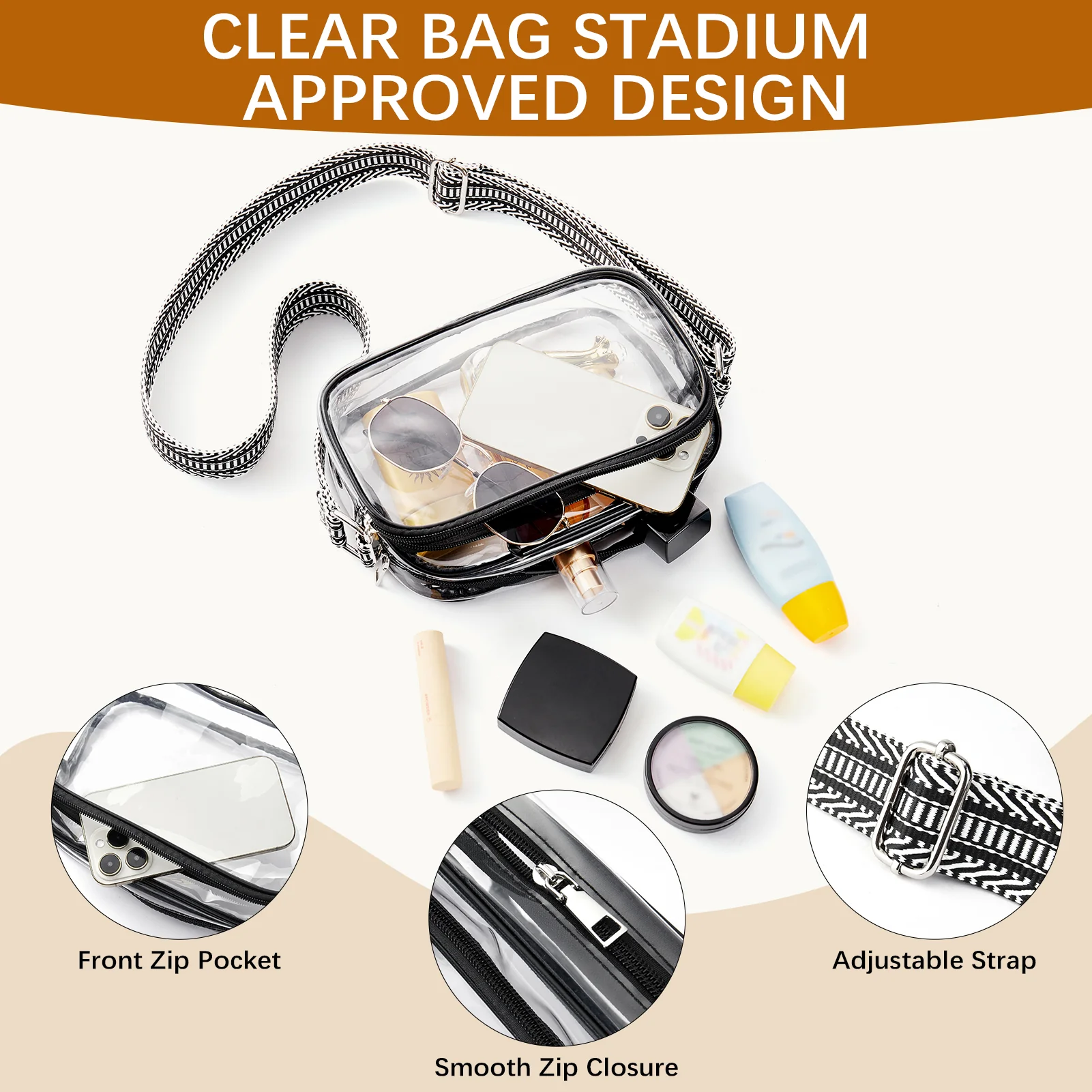 Nola Clear Stadium-Approved Crossbody Bags for Women - Image 6