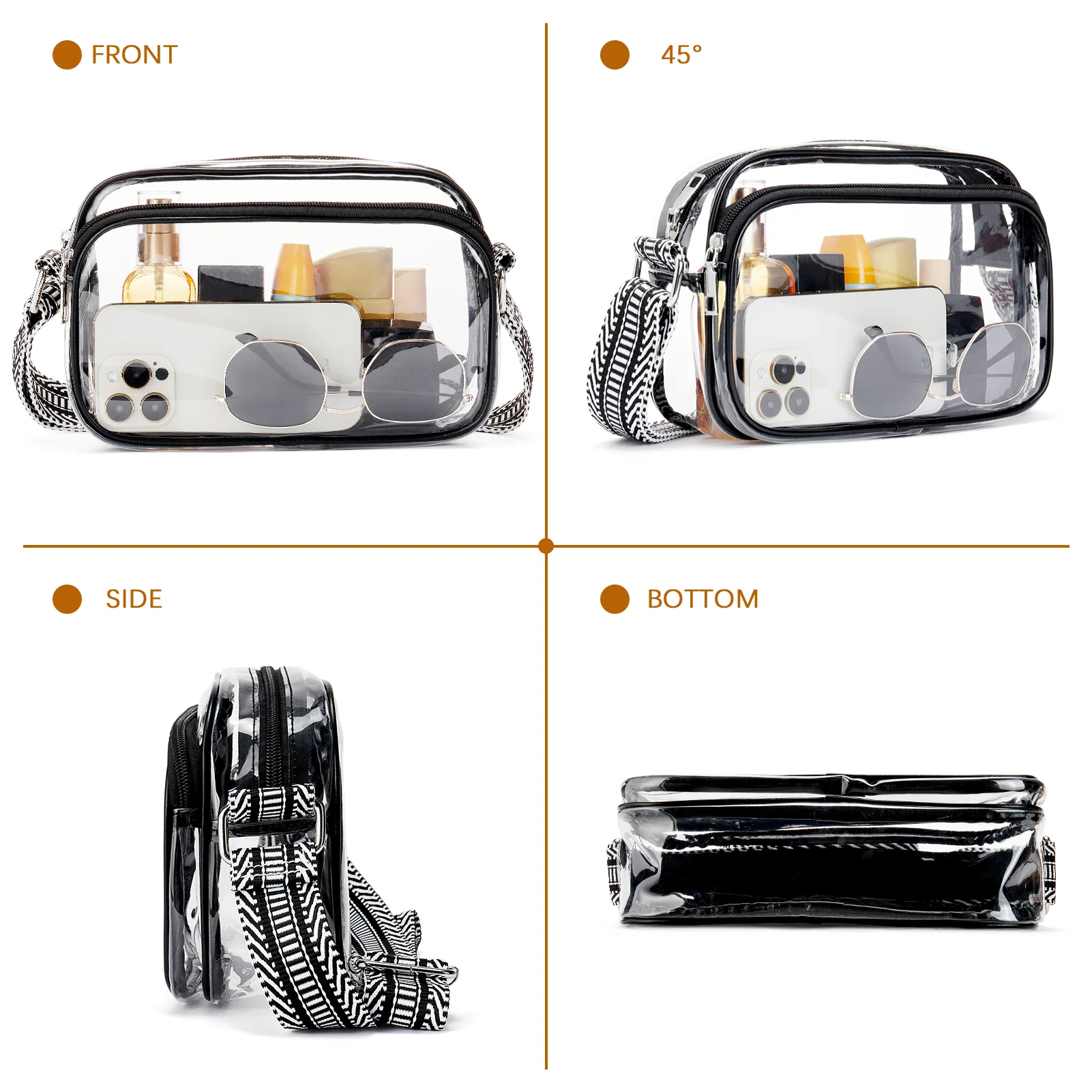 Nola Clear Stadium-Approved Crossbody Bags for Women - Image 7