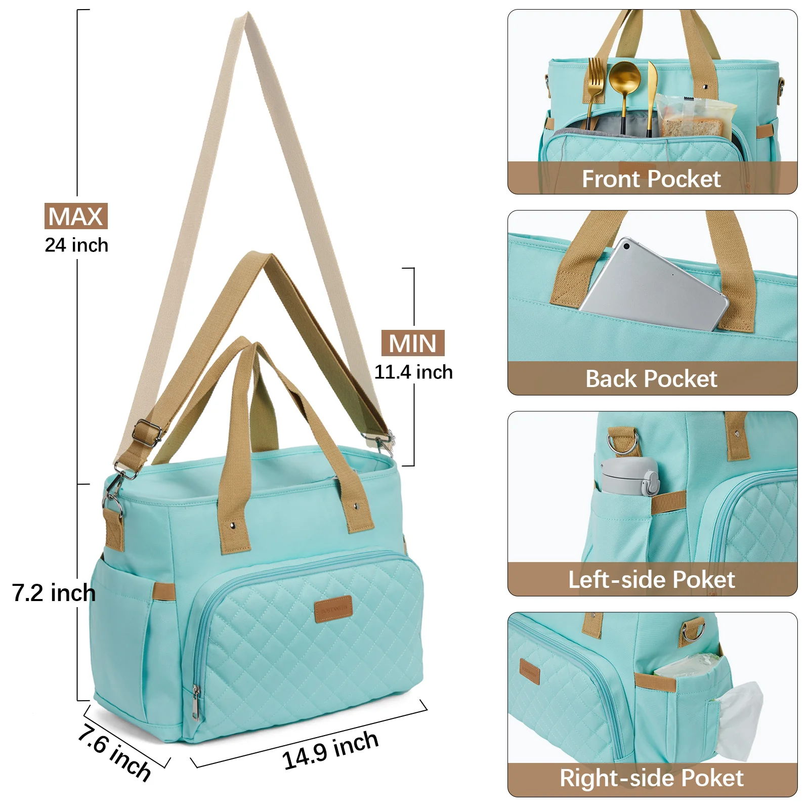 Insulated Soft Cooler Bag 13L Large Lunch Bag - Image 20
