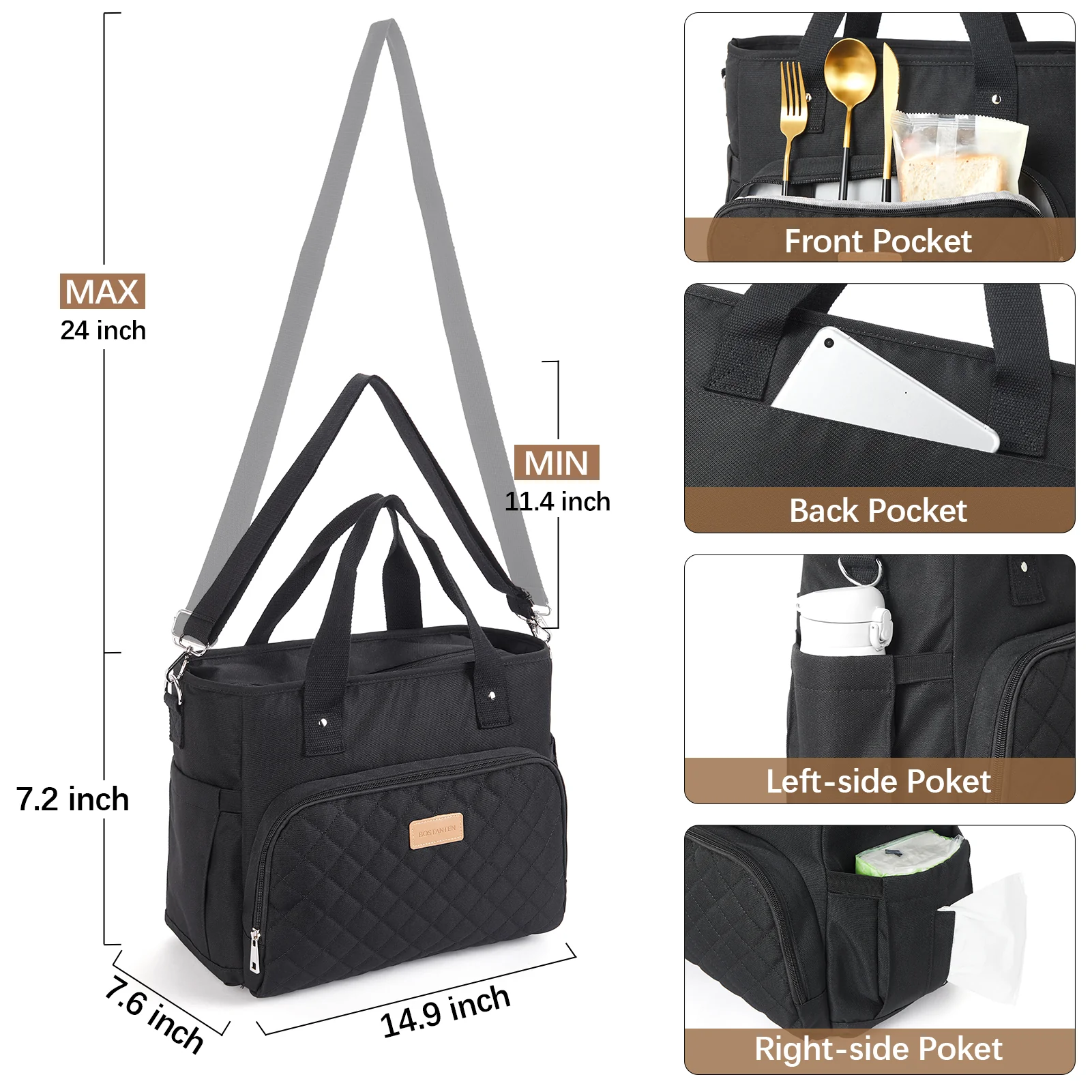 Insulated Soft Cooler Bag 13L Large Lunch Bag - Image 5