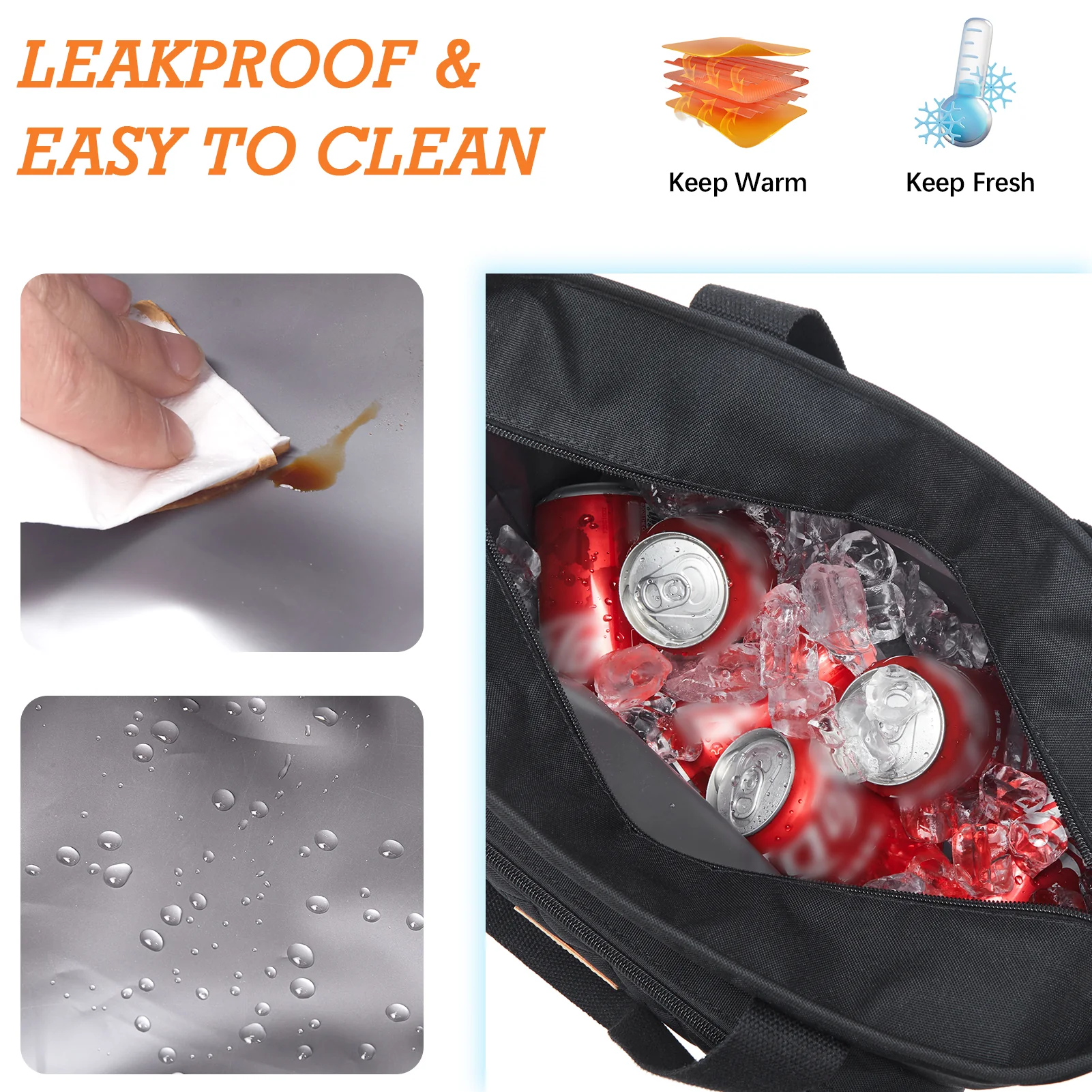 Insulated Soft Cooler Bag 13L Large Lunch Bag - Image 8