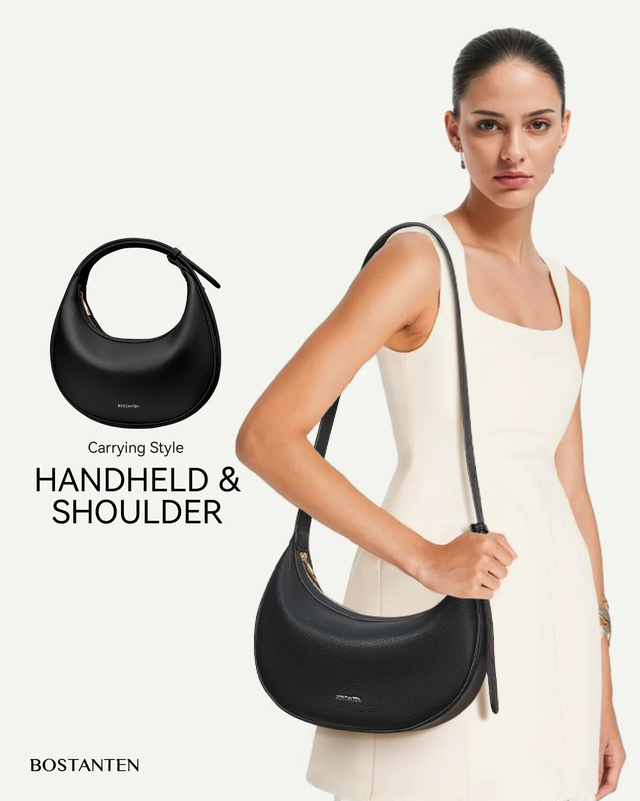 Kweli Crescent Moon Clutch Shoulder Bag — Two Sizes - Image 10