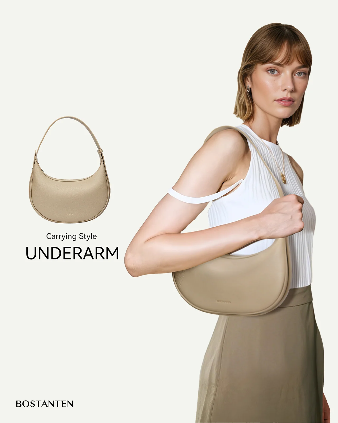 Kweli Crescent Moon Clutch Shoulder Bag — Two Sizes - Image 16