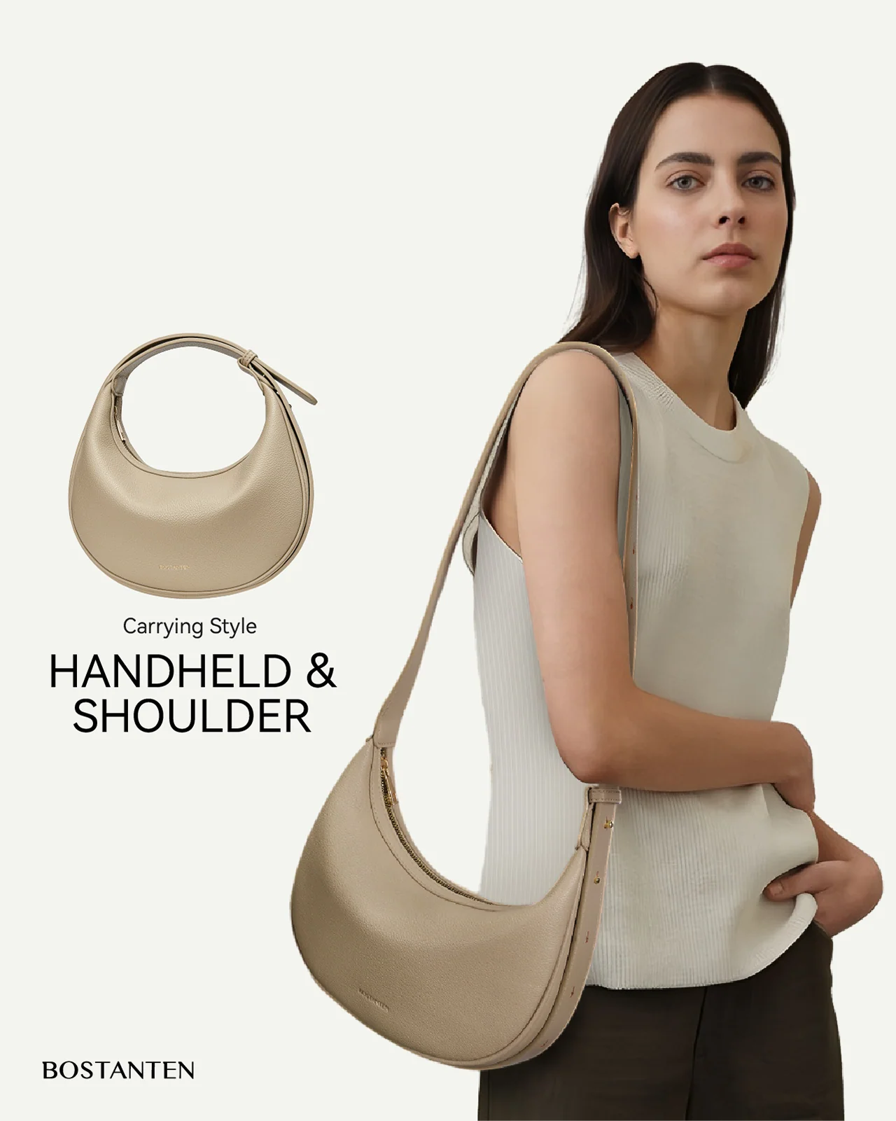 Kweli Crescent Moon Clutch Shoulder Bag — Two Sizes - Image 17