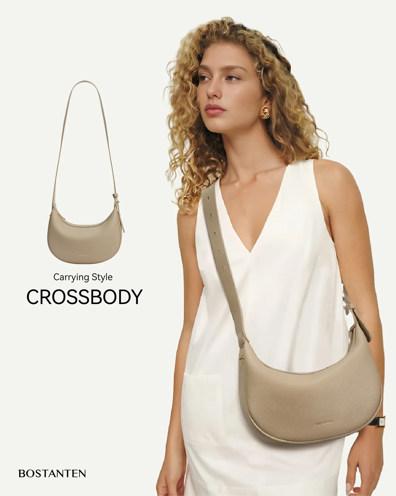 Kweli Crescent Moon Clutch Shoulder Bag — Two Sizes - Image 18