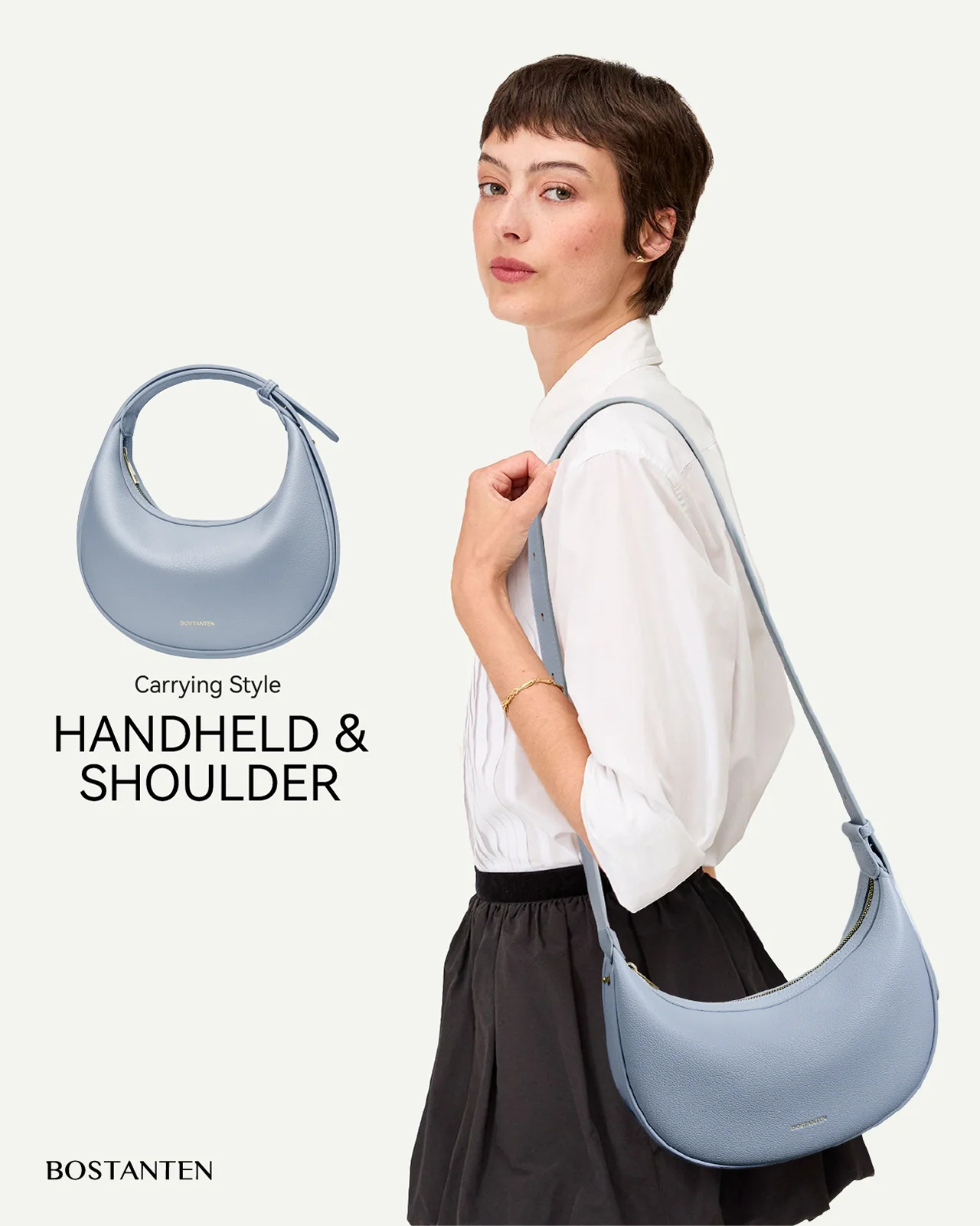 Kweli Crescent Moon Clutch Shoulder Bag — Two Sizes - Image 24