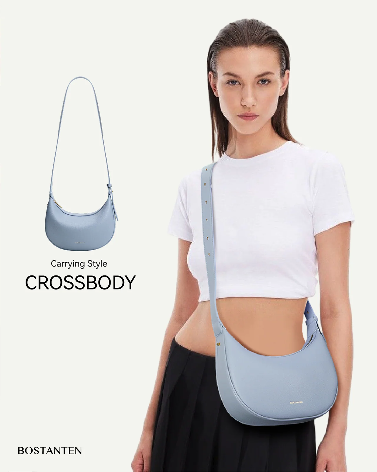 Kweli Crescent Moon Clutch Shoulder Bag — Two Sizes - Image 25